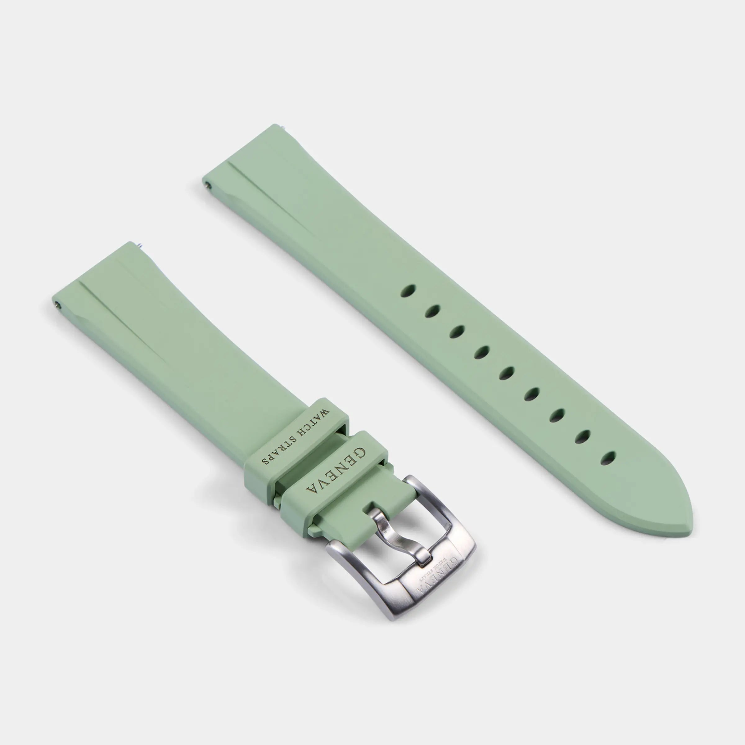FKM Universal End Rubber Strap For Omega Speedmaster - Sage Green Geneva Watch Straps