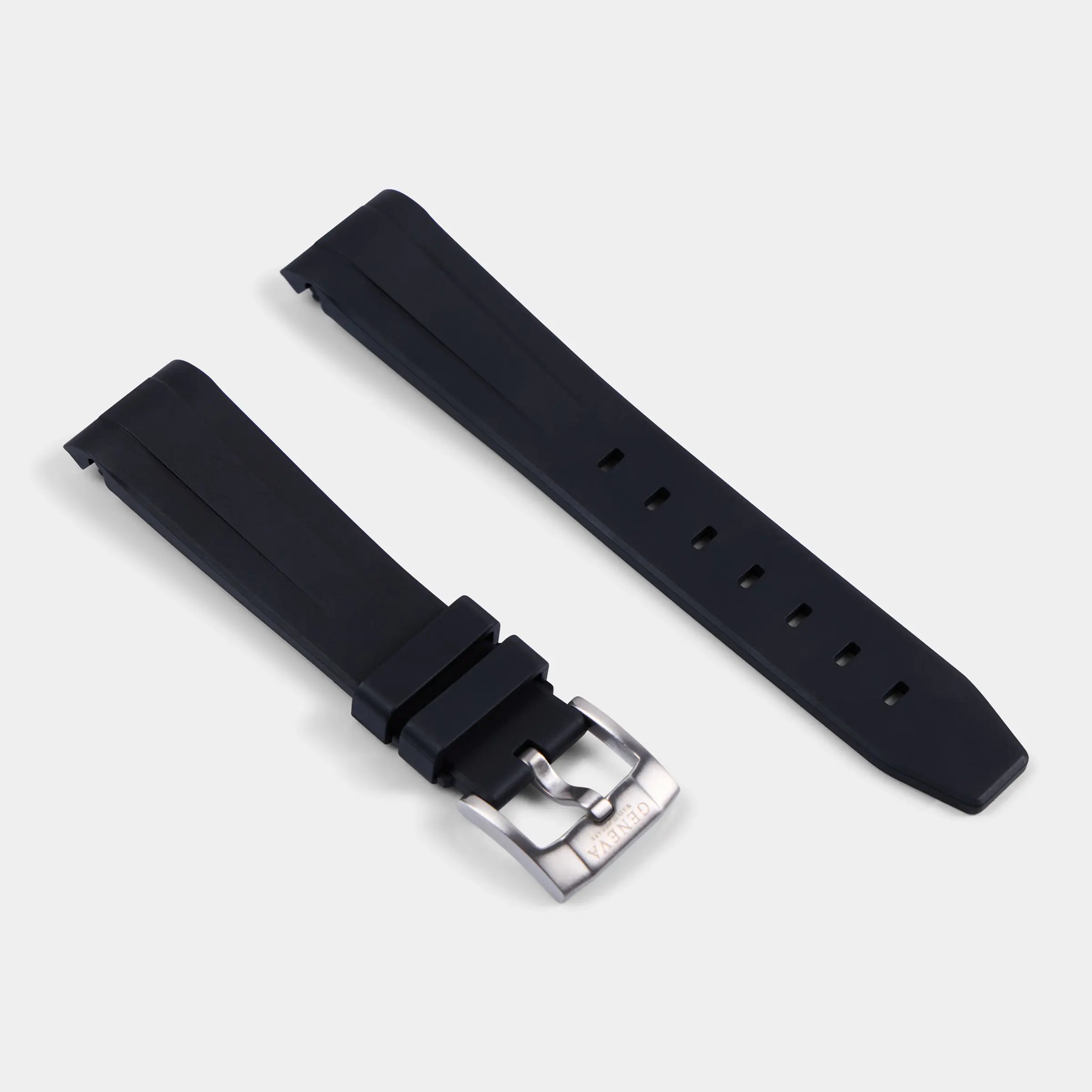 FKM Rubber Watch Strap For Swatch X Omega Moonswatch - Black Geneva Watch Straps