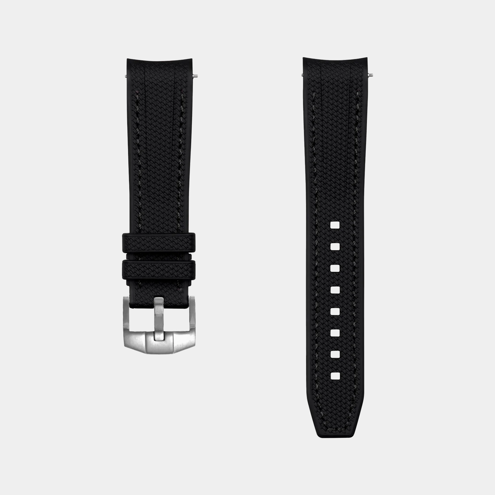 Rubber Watch Strap For Swatch X Omega Moonswatch - Black Weaved