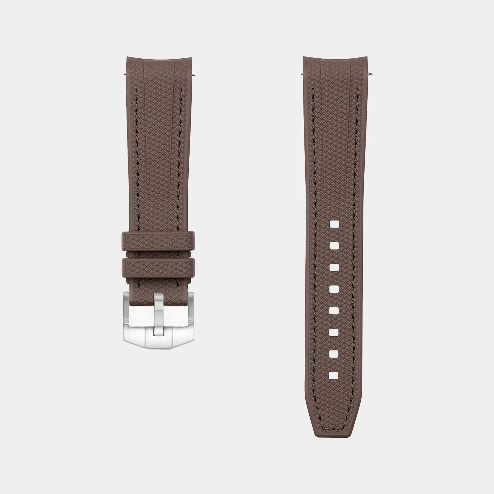 Rubber Watch Strap For Swatch X Omega Moonswatch - Brown Weaved Geneva Watch Straps