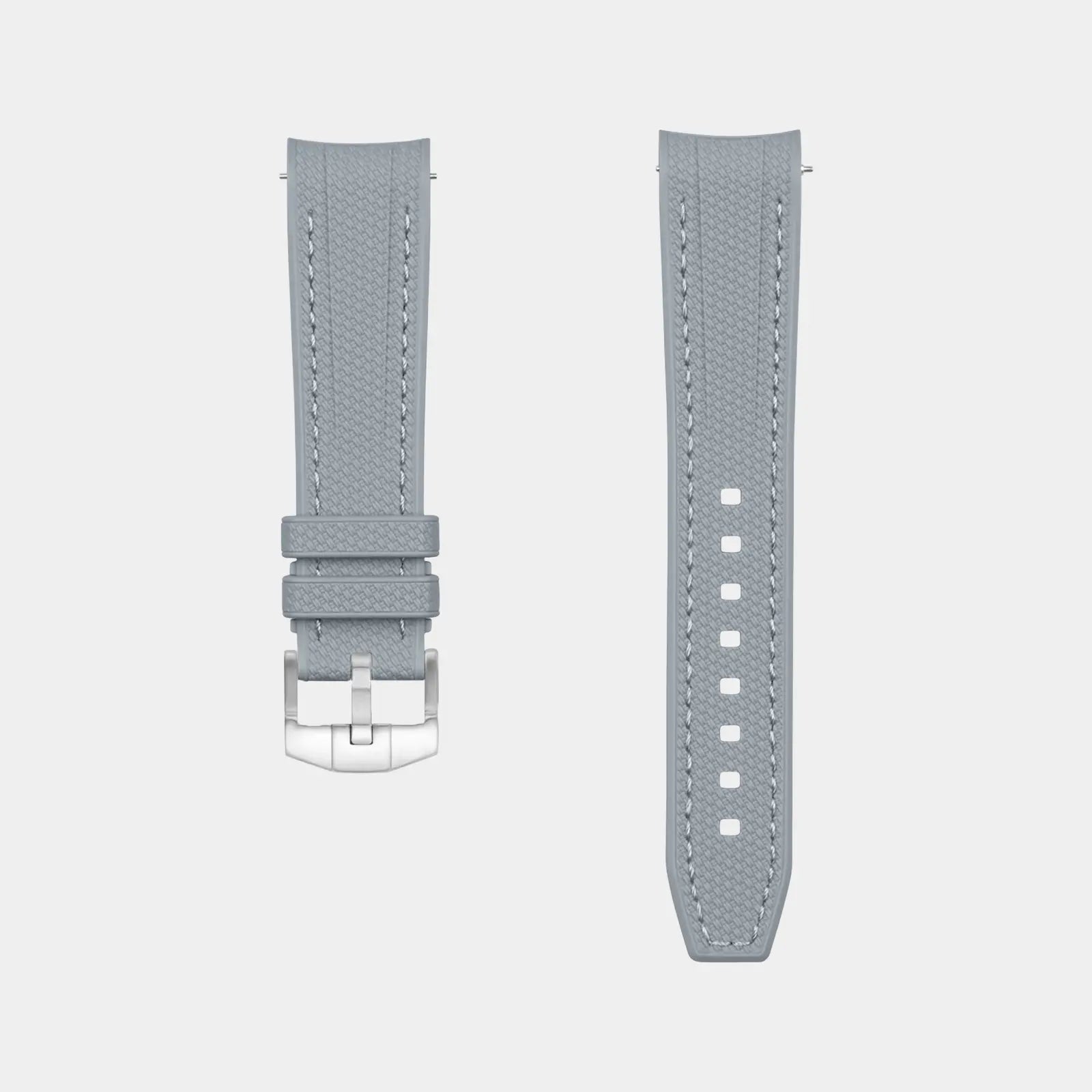 Rubber Watch Strap For Swatch X Omega Moonswatch - Grey Weaved Geneva Watch Straps