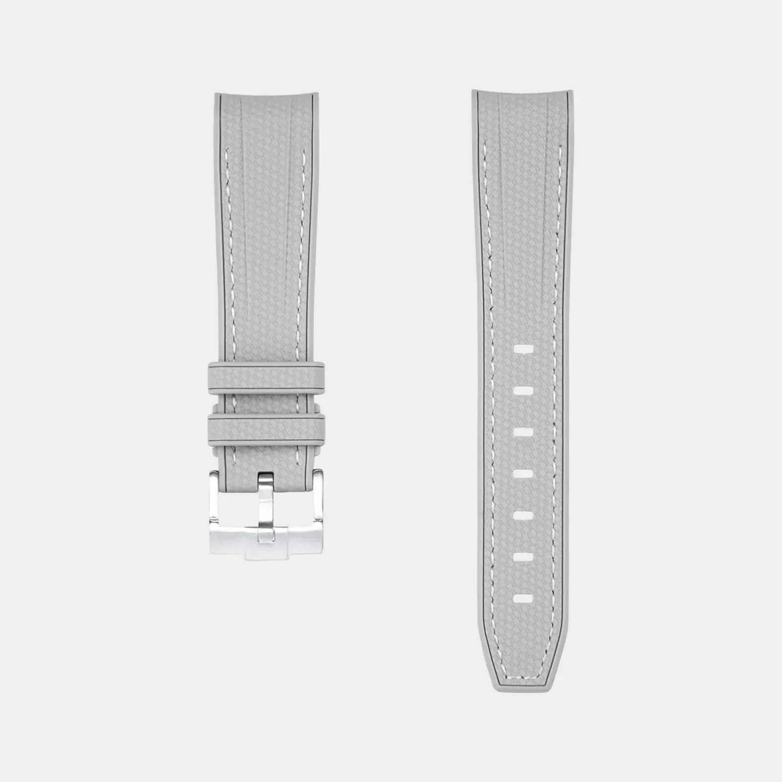 Rubber Watch Strap For Swatch X Omega Moonswatch - Grey & White Weaved Geneva Watch Straps