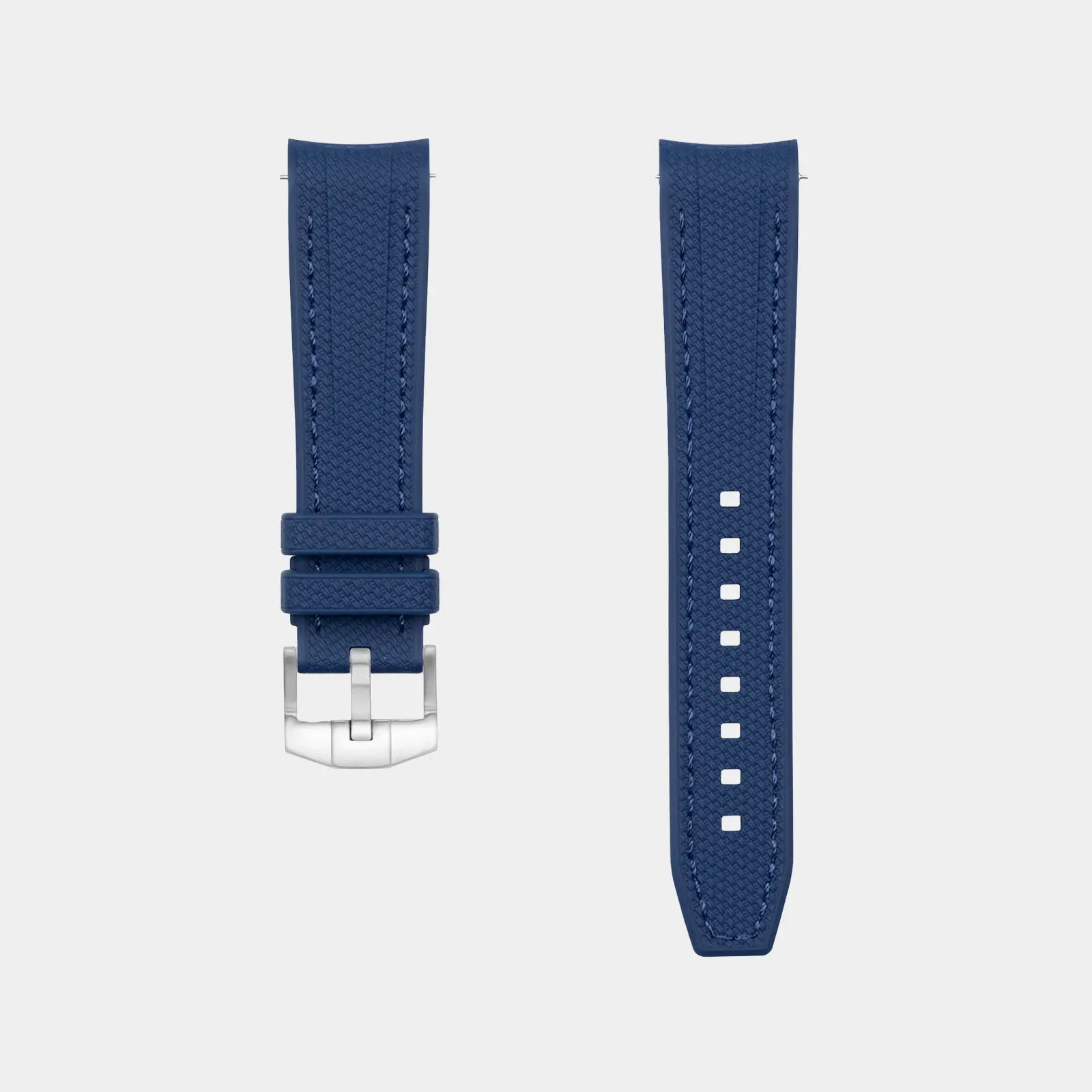 Rubber Watch Strap For Swatch X Omega Moonswatch - Navy Weaved Geneva Watch Straps