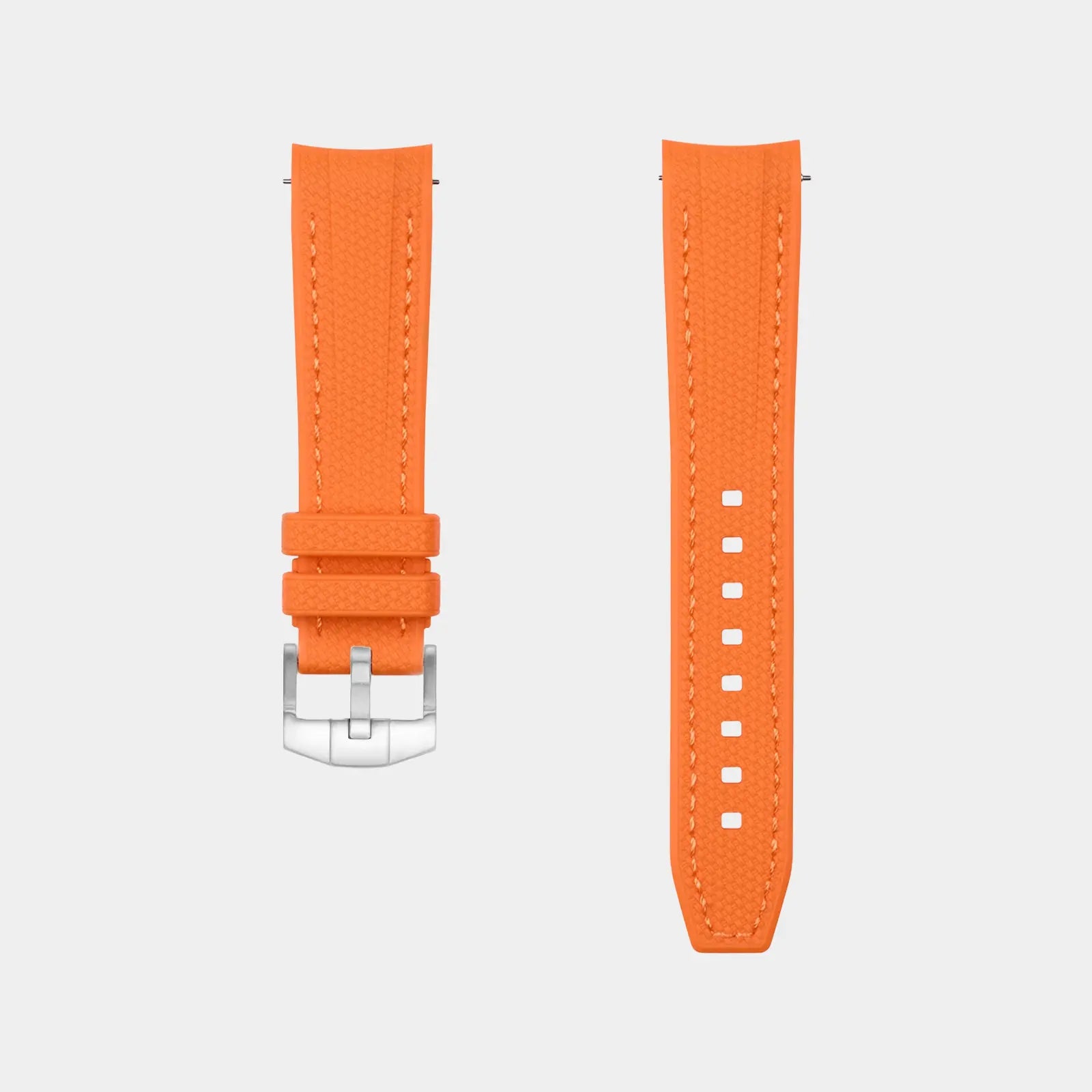 Rubber Watch Strap For Swatch X Omega Moonswatch - Orange Weaved Geneva Watch Straps