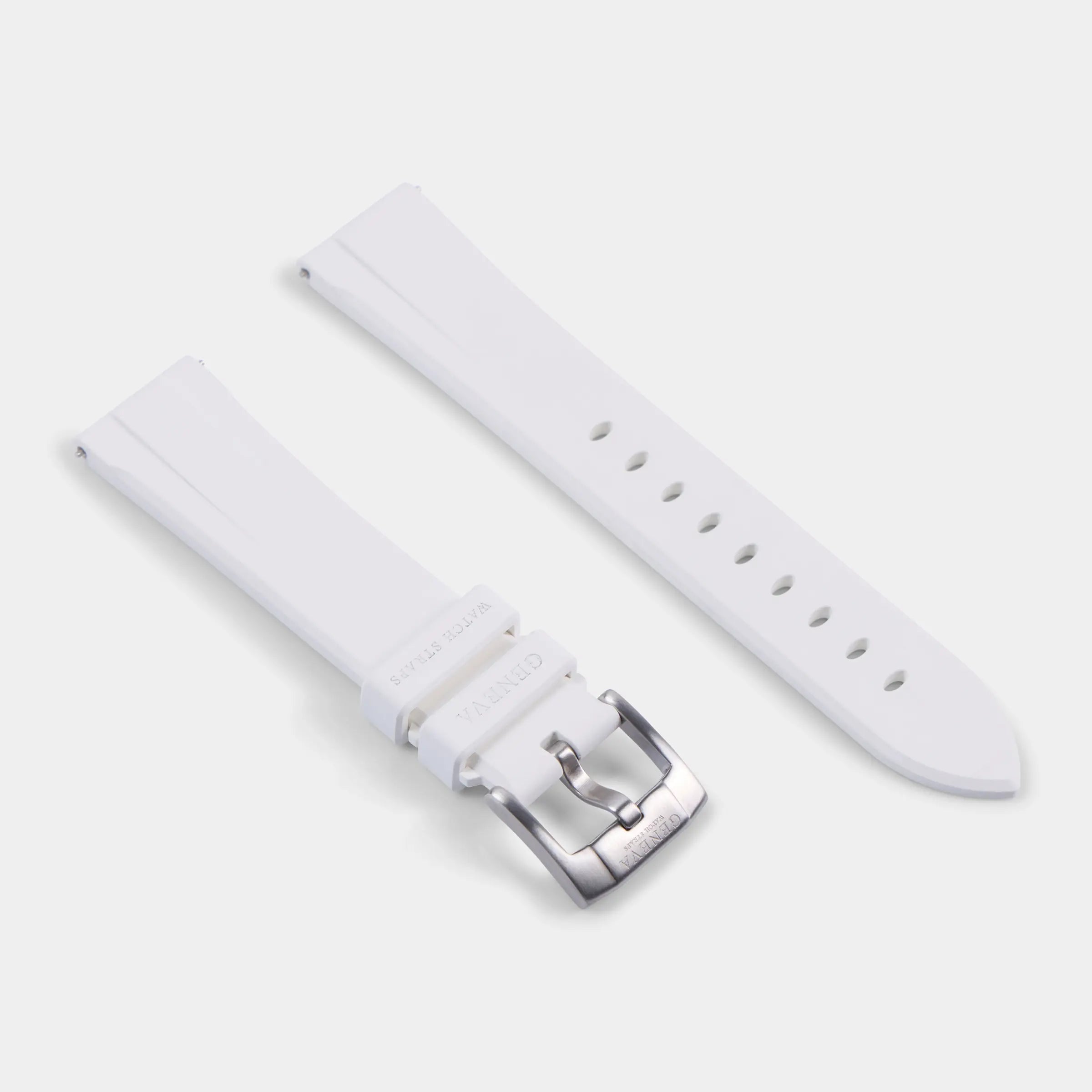 FKM Rubber Universal Watch Strap For Swatch X Omega Moonswatch - White Geneva Watch Straps