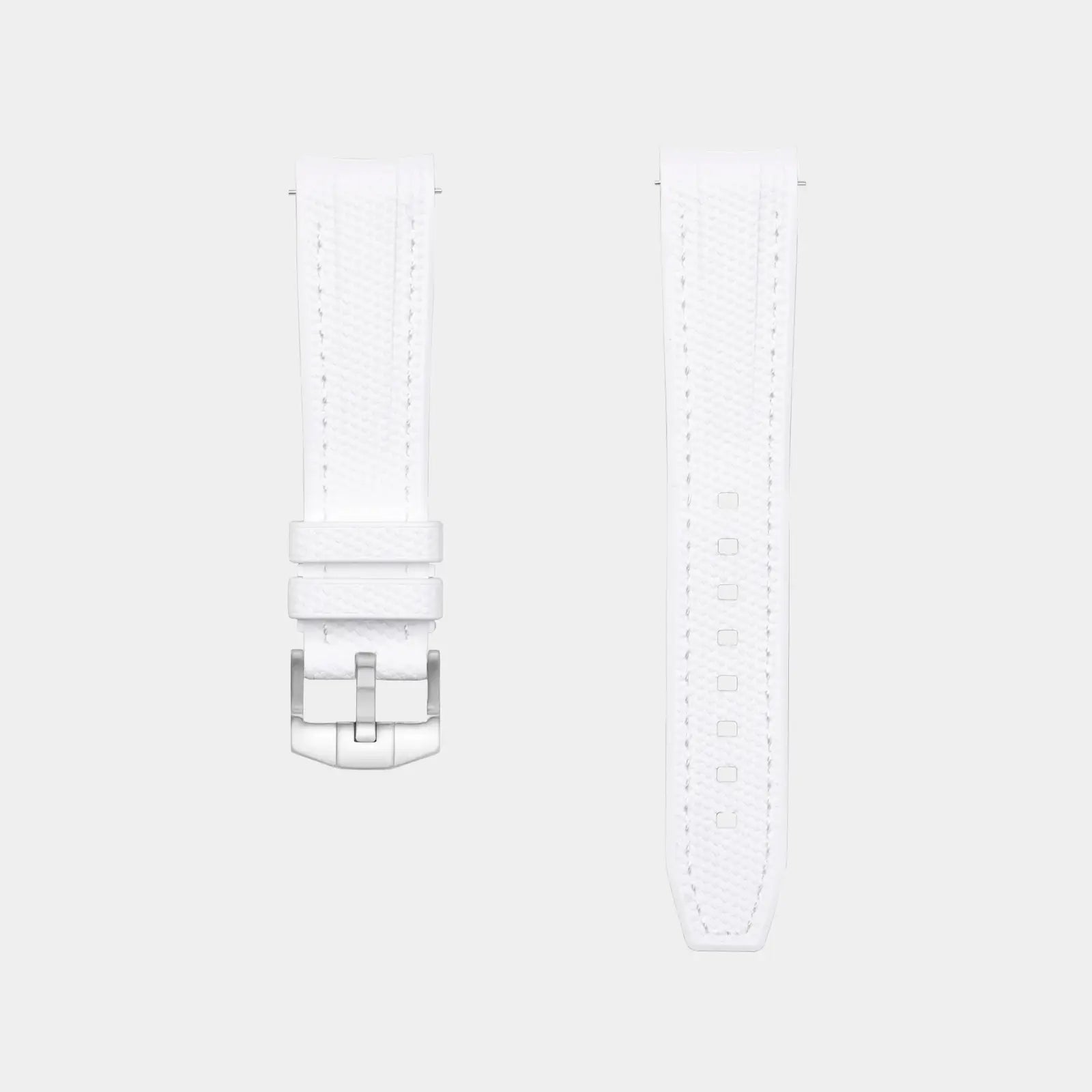 Rubber Watch Strap For Swatch X Omega Moonswatch - White Weaved Geneva Watch Straps