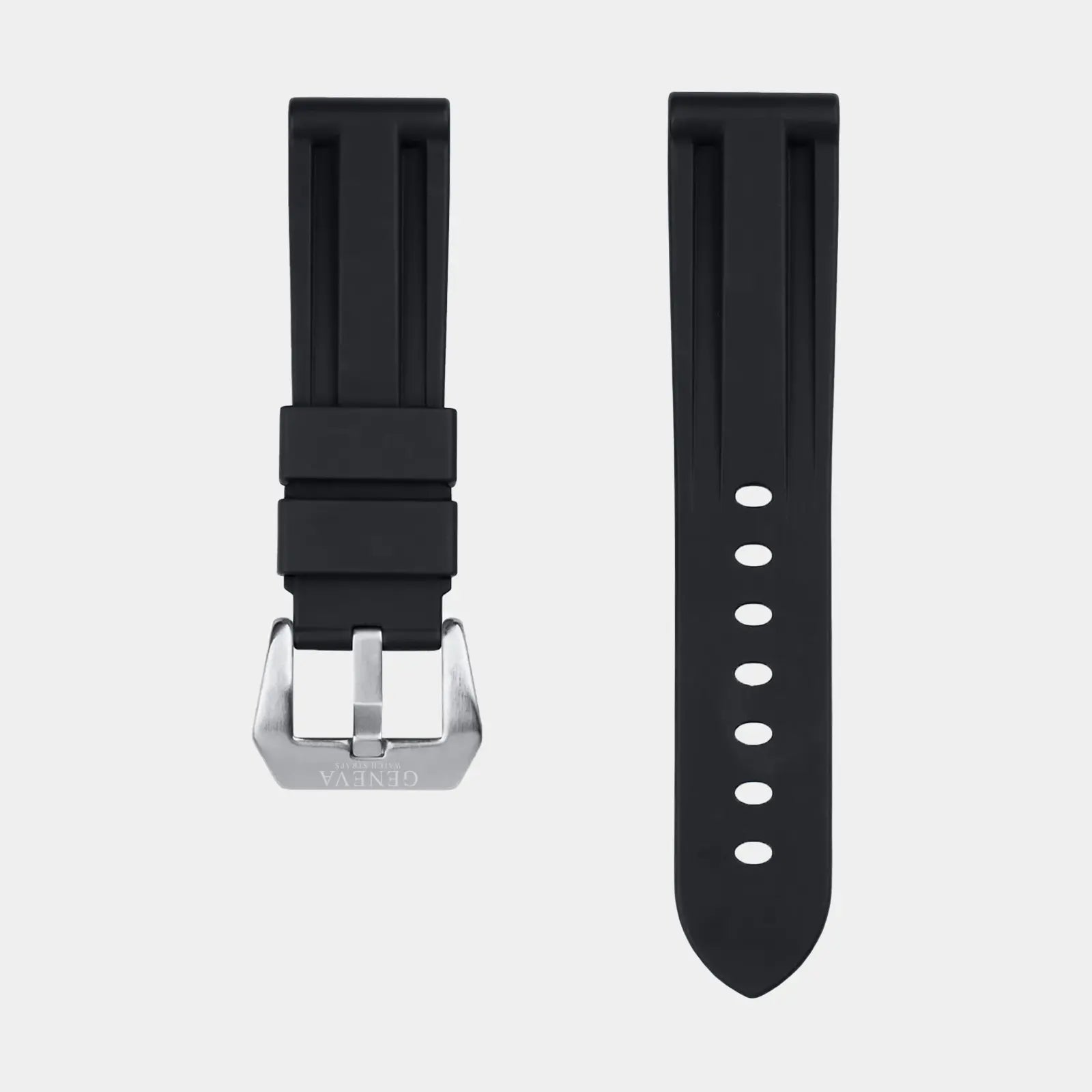 FKM Rubber Strap For Panerai Luminor 44 - Black Geneva Watch Straps