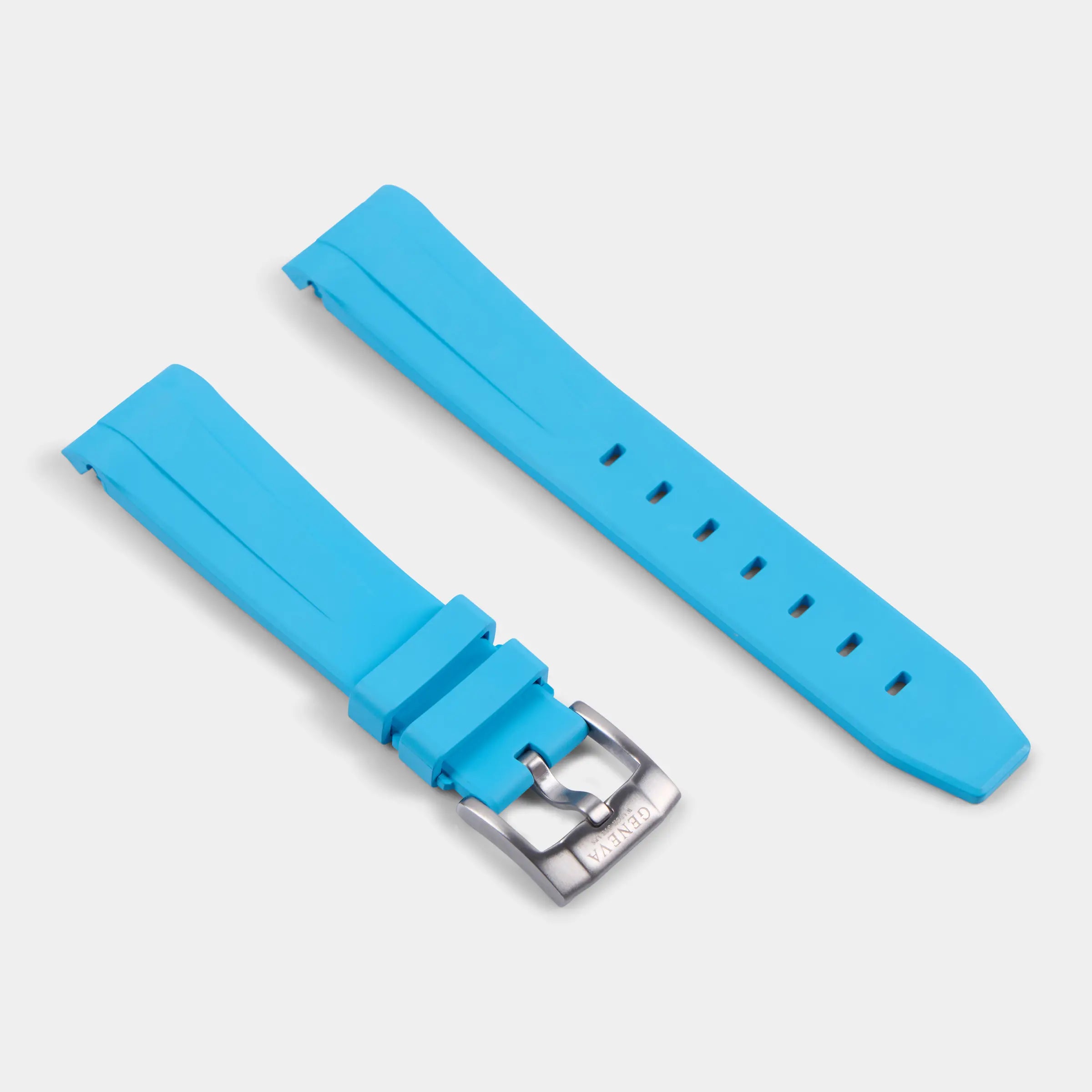 FKM Rubber Strap For Rolex Daytona On Bracelet (GWS Buckle Fitment) - Miami Blue Geneva Watch Straps