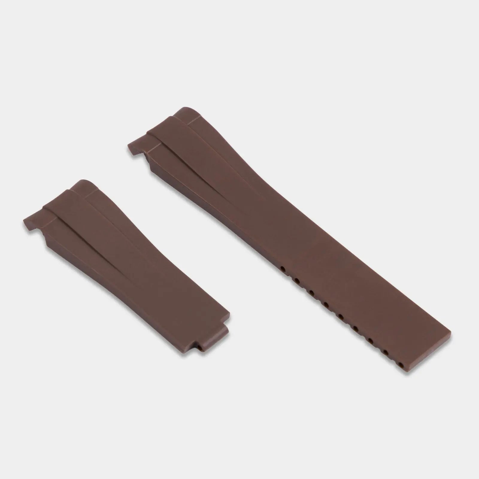 Rubber Strap For Rolex Daytona On Bracelet (Rolex Clasp Fitment) - Brown Geneva Watch Straps