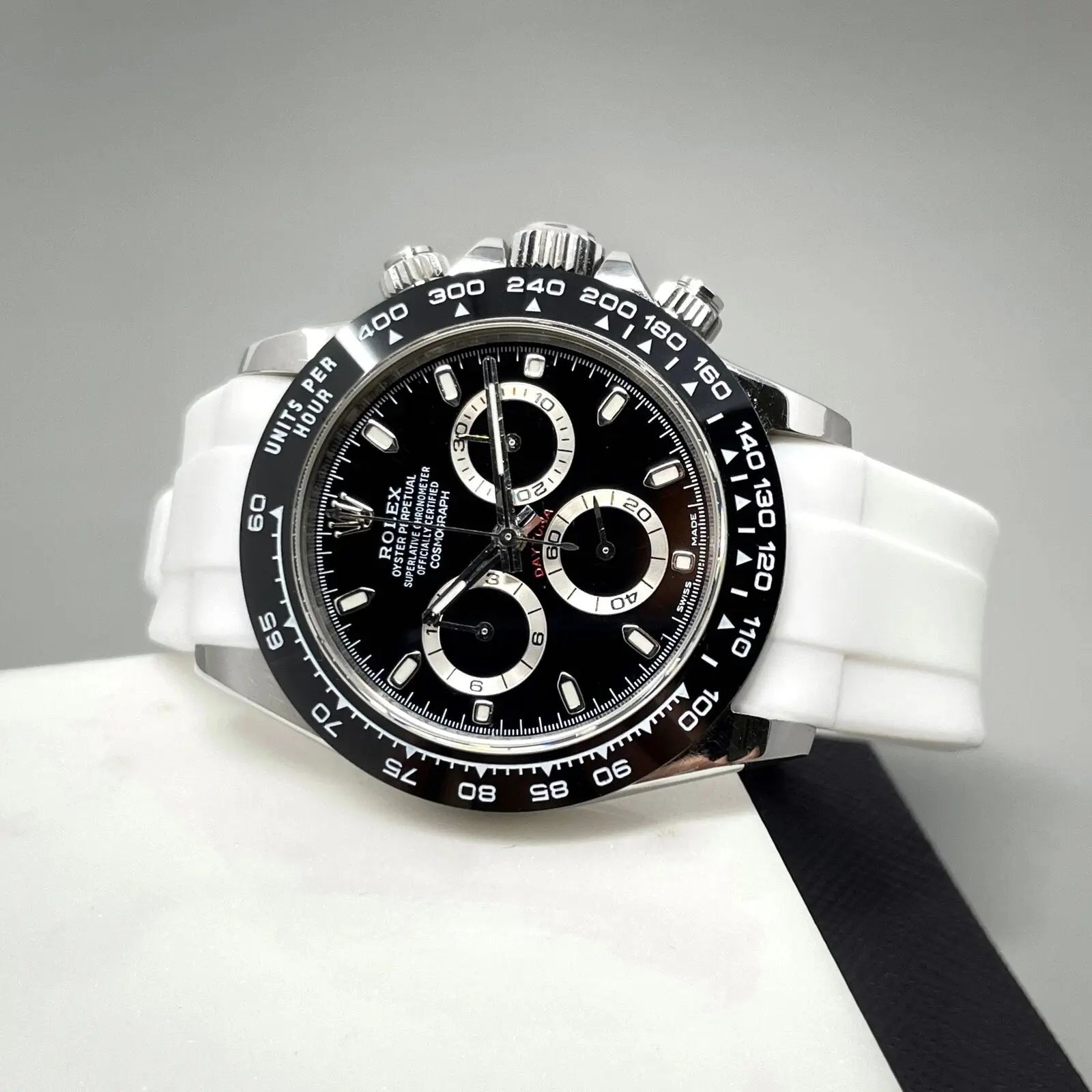 FKM Kautschukarmband für Rolex Daytona am Armband (Rolex Schließenbefestigung) - Weiß