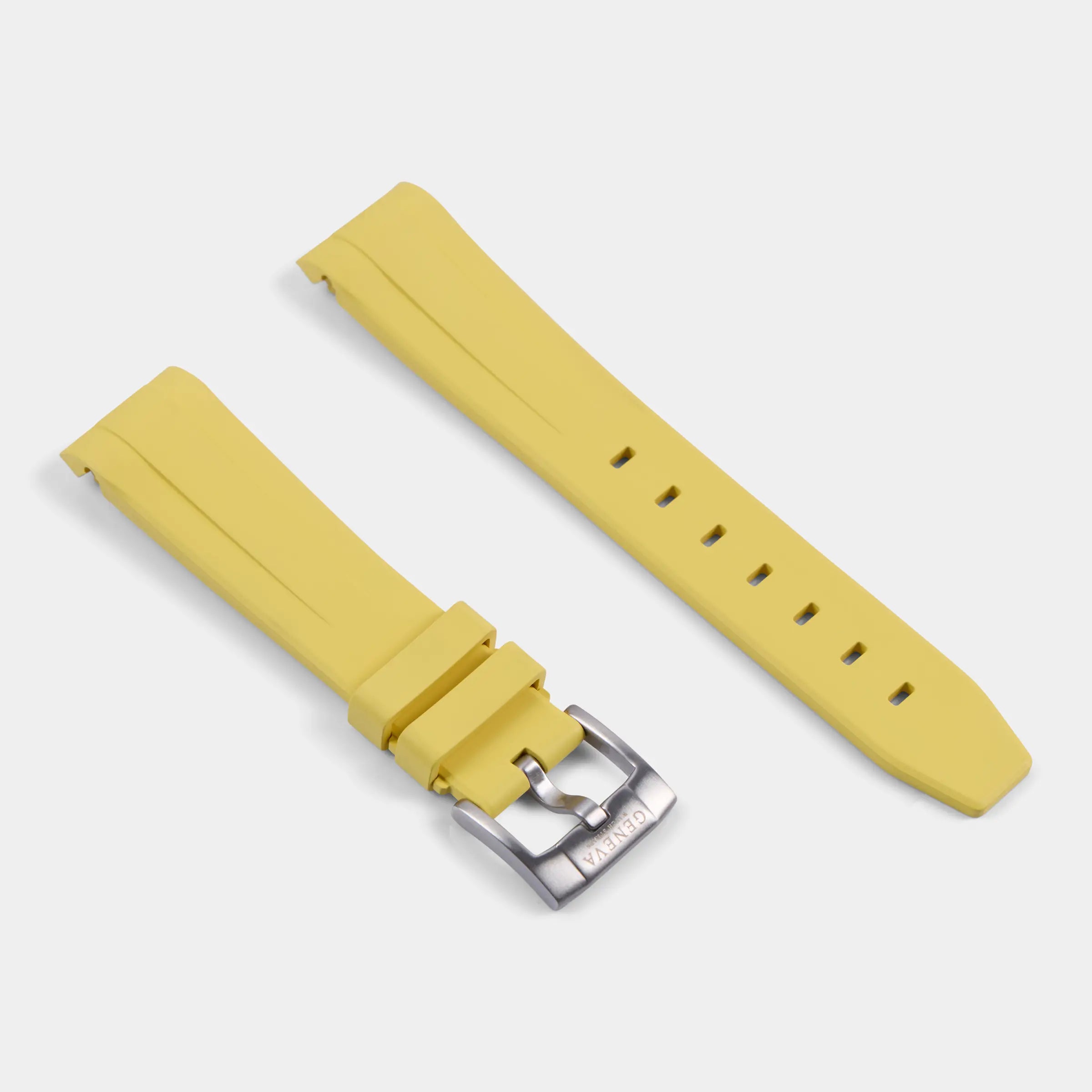 FKM Rubber Strap For Rolex Explorer II (GWS Buckle Fitment) - Yellow Geneva Watch Straps