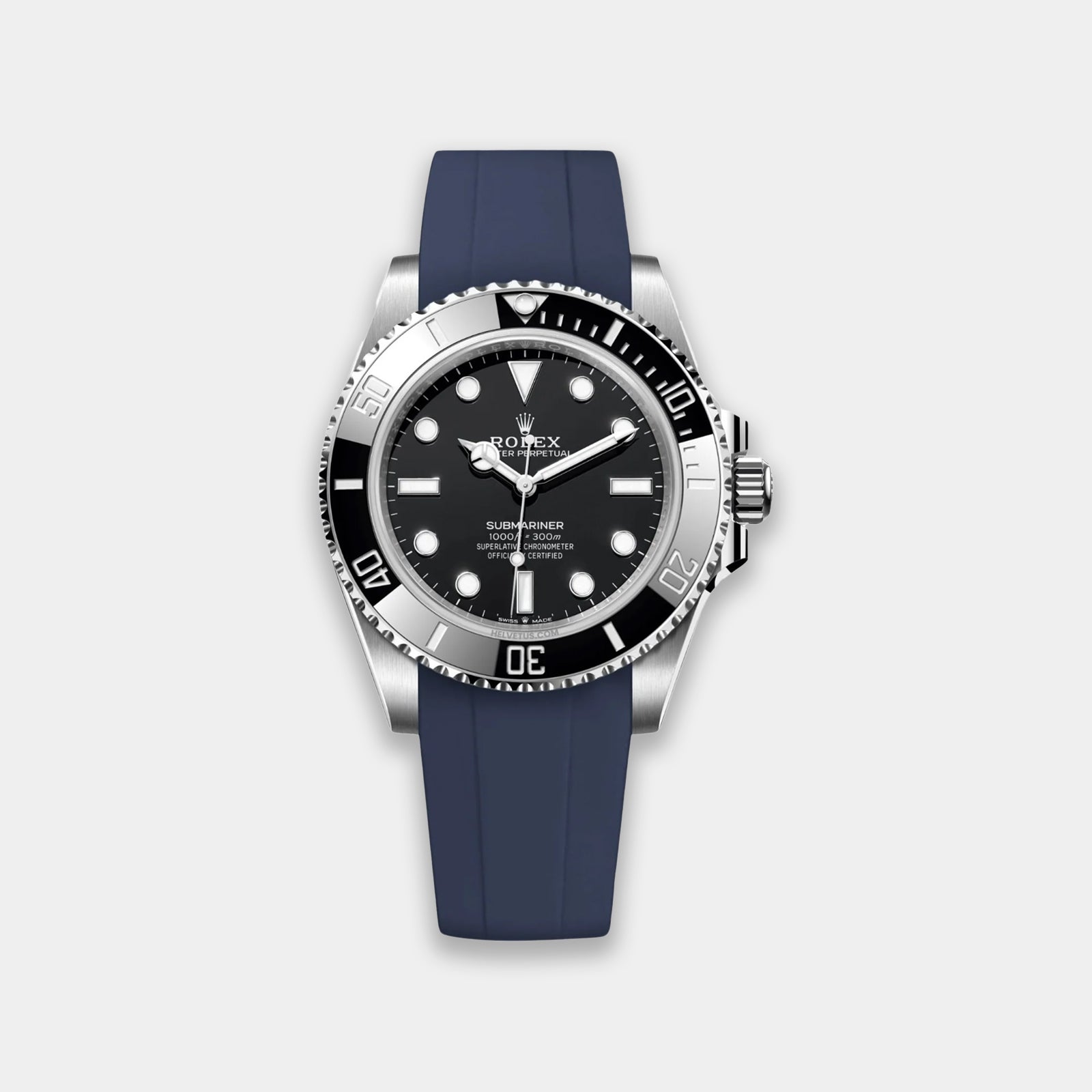 FKM Rubber Strap For Rolex Submariner 40 (Rolex Clasp Fitment) - Navy Blue