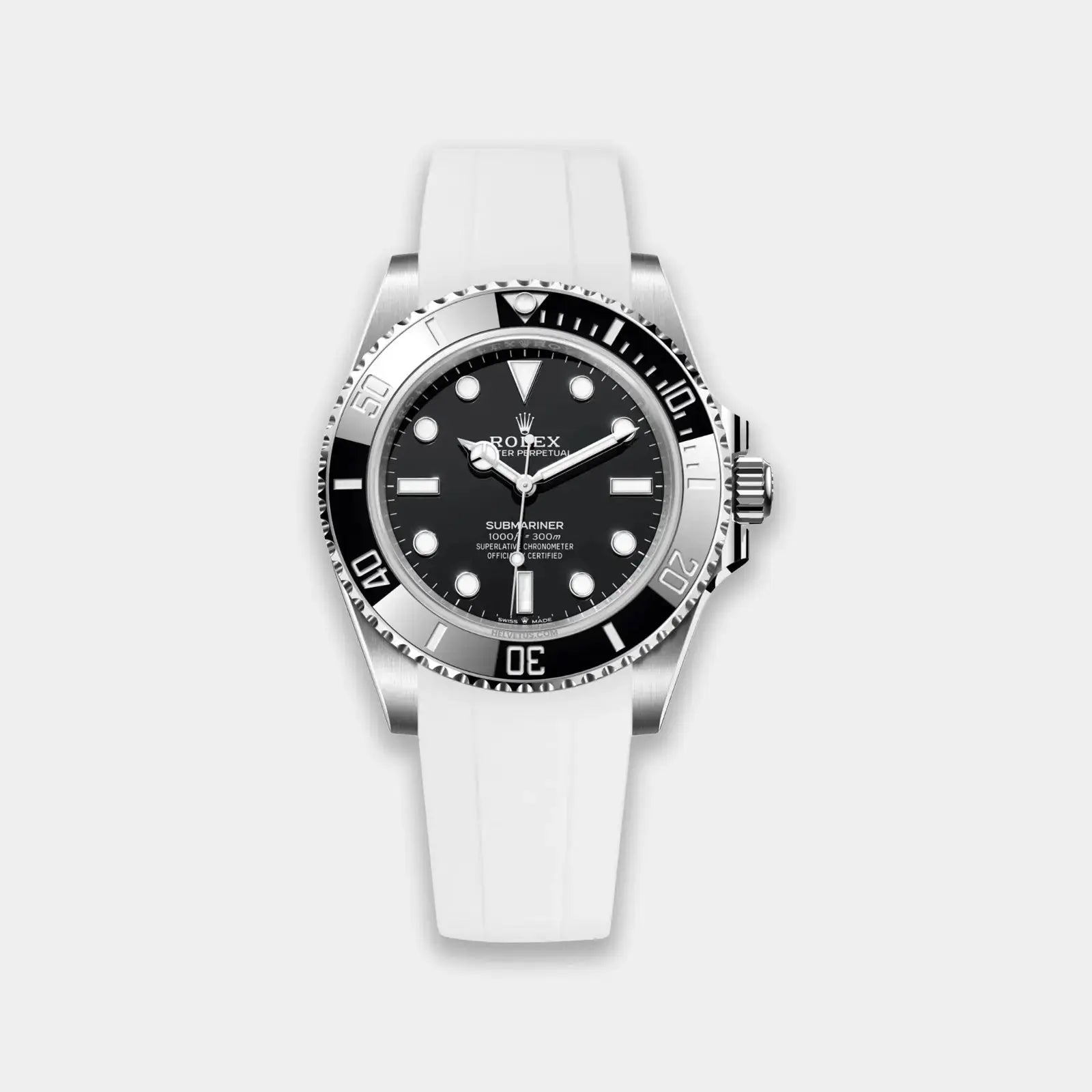 FKM Rubber Strap For Rolex Submariner 40 (Rolex Clasp Fitment) - White | Geneva Watch Straps
