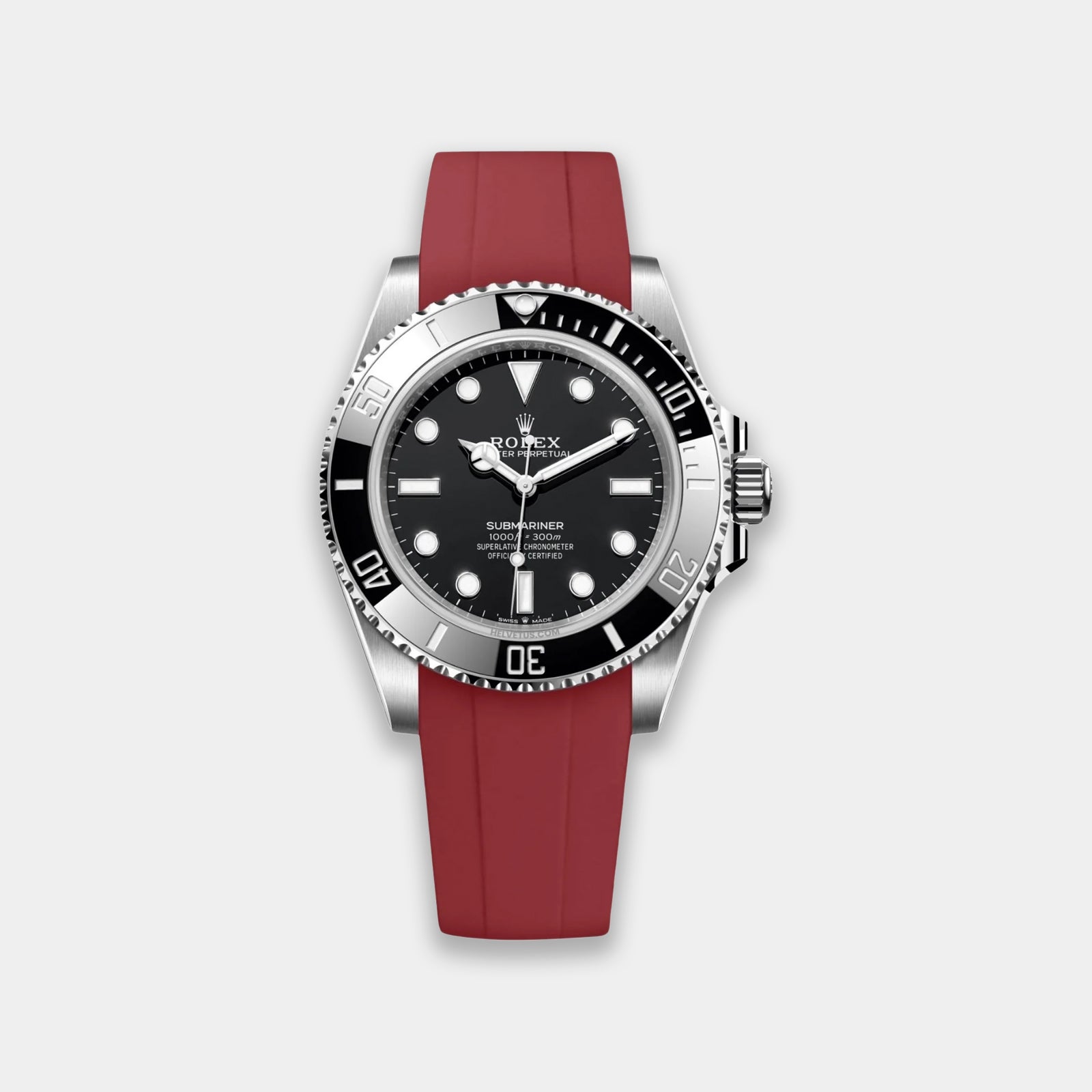 Rubber Strap For Rolex Submariner 40 (Rolex Clasp Fitment) - Burgundy