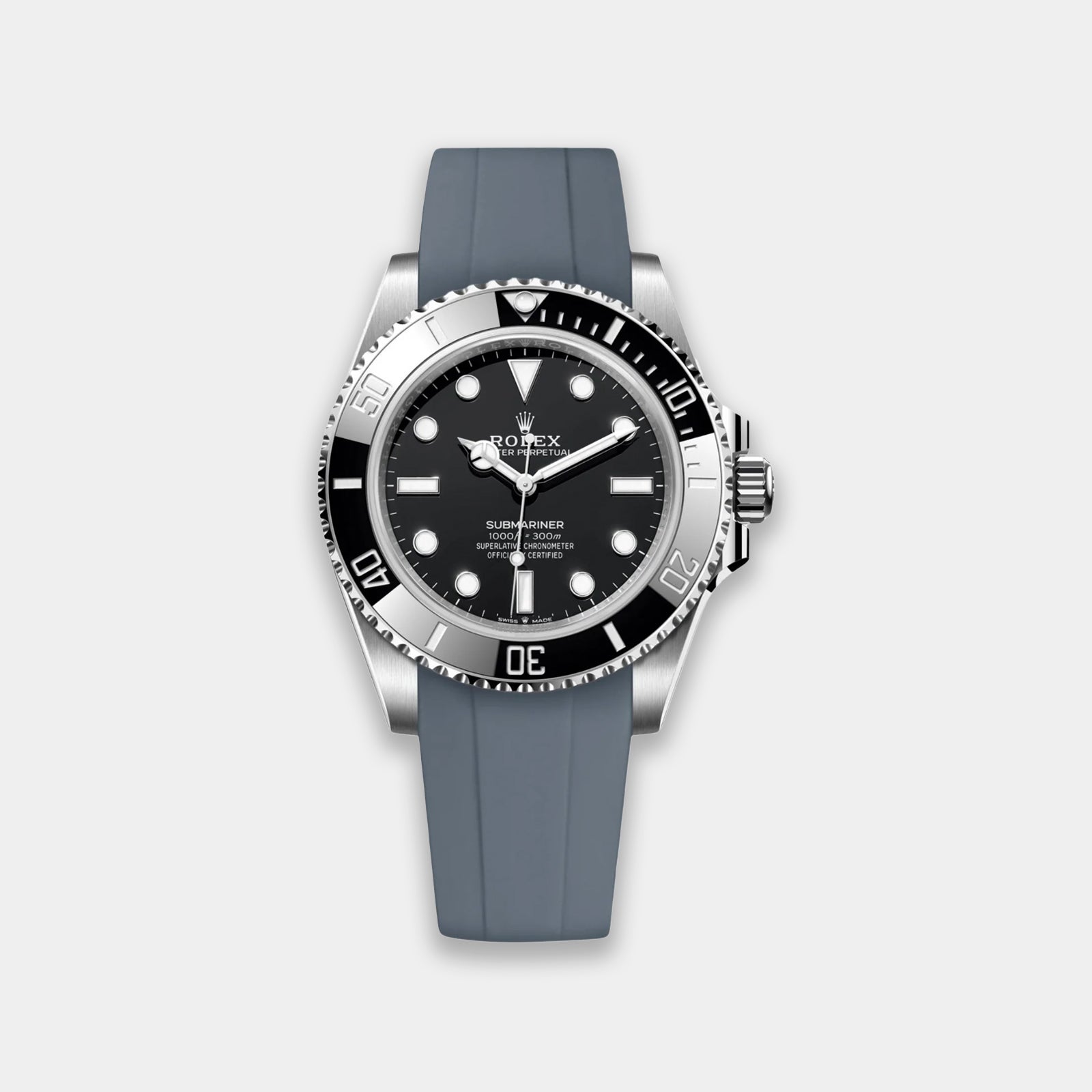 Rubber Strap For Rolex Submariner 40 (Rolex Clasp Fitment) - Grey