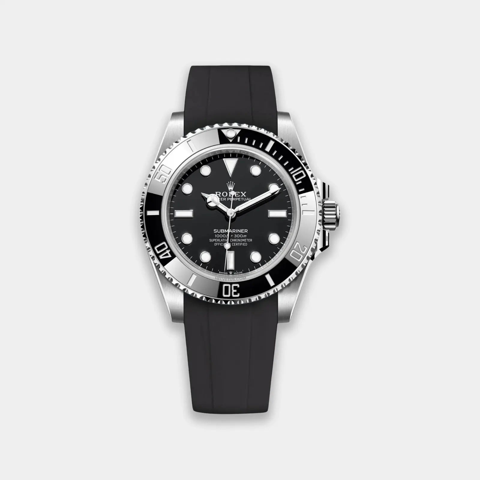 FKM Rubber Strap For Rolex Submariner 40 (GWS Buckle Fitment) - Black Geneva Watch Straps