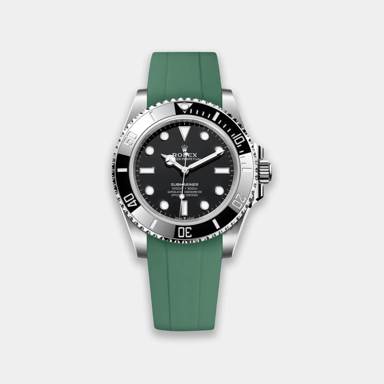 FKM Rubber Strap For Rolex Submariner 40 (GWS Buckle Fitment) - Green Geneva Watch Straps