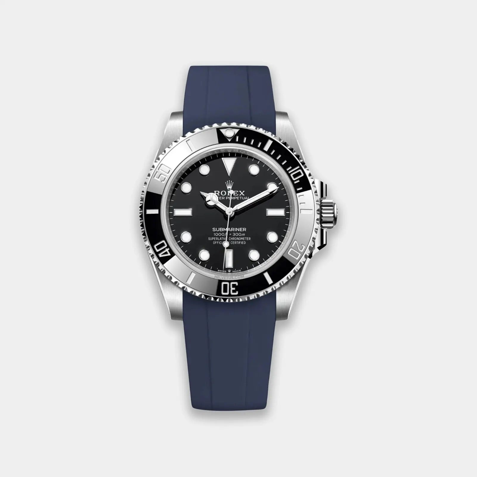 FKM Rubber Strap For Rolex Submariner 40 (GWS Buckle Fitment) - Navy Blue Geneva Watch Straps