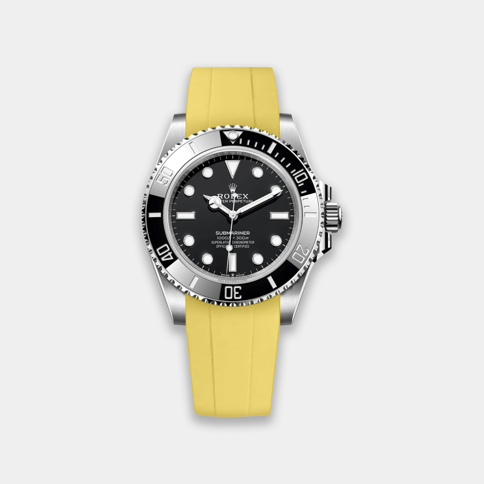 FKM Rubber Strap For Rolex Submariner 40 (GWS Buckle Fitment) - Yellow