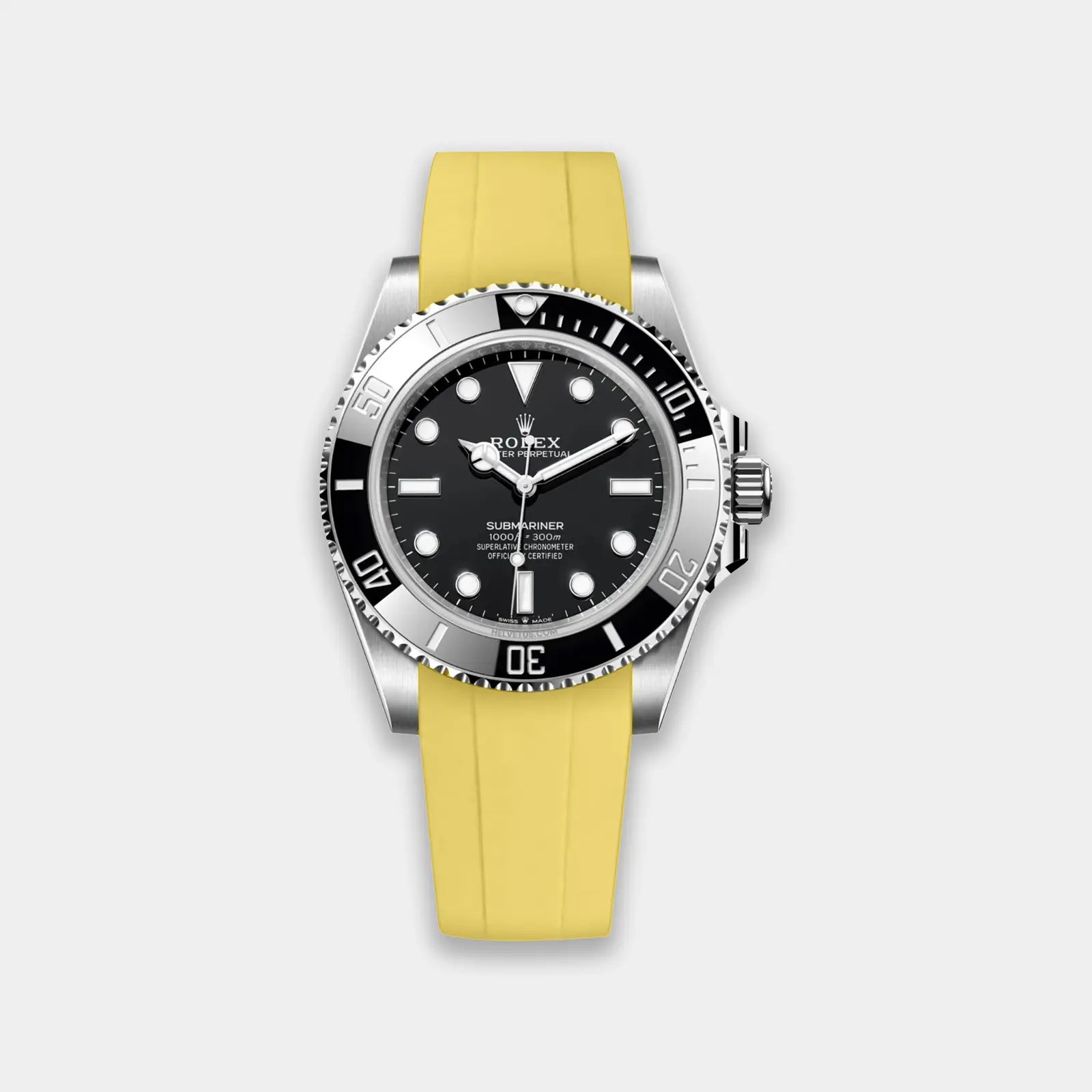 FKM Rubber Strap For Rolex Submariner 40 (GWS Buckle Fitment) - Yellow Geneva Watch Straps
