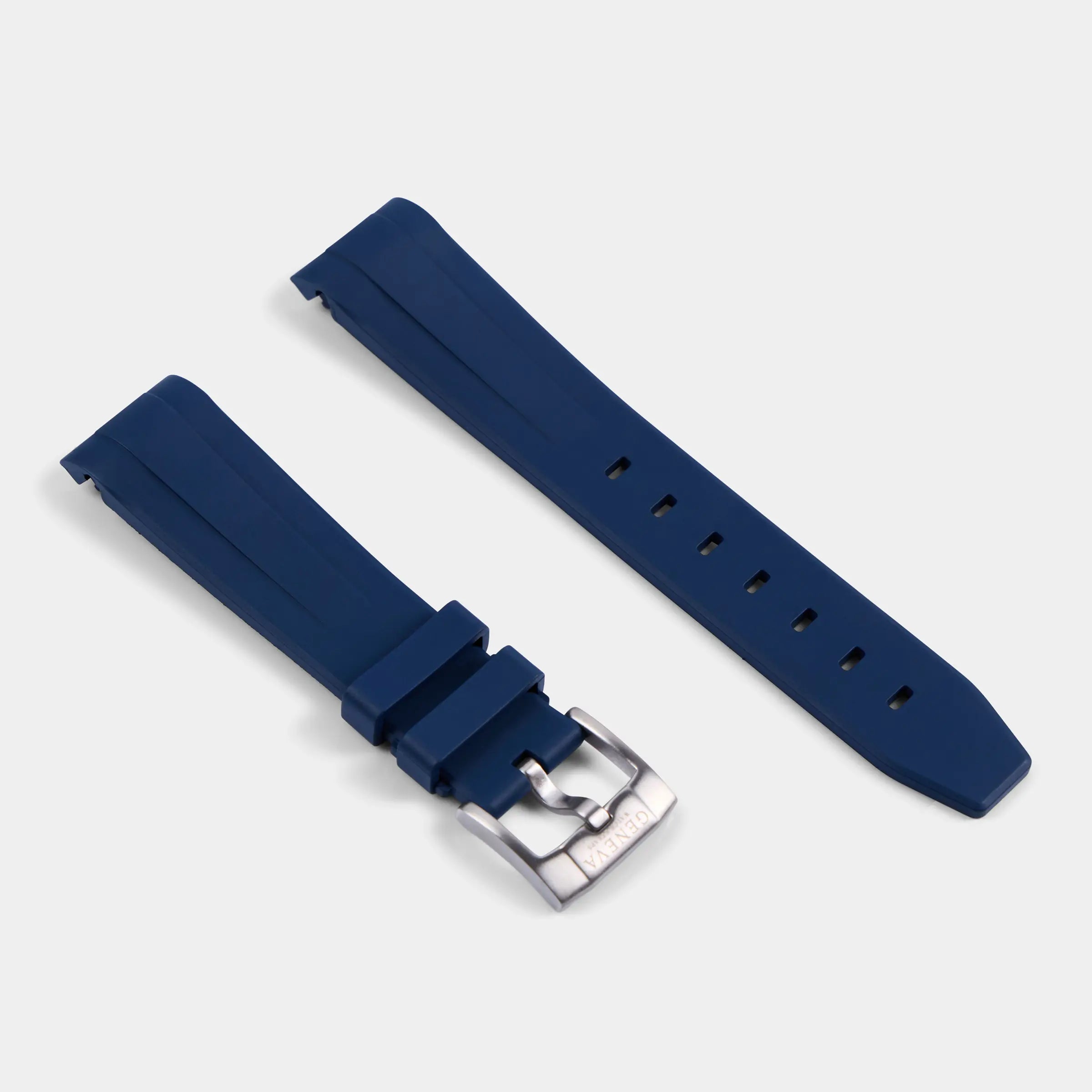 FKM Rubber Strap For Rolex Submariner 40 (GWS Buckle Fitment) - Navy Blue Geneva Watch Straps
