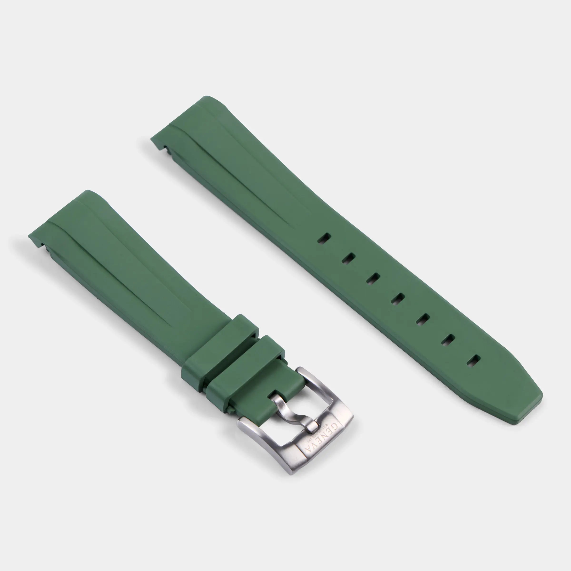 FKM Rubber Strap For Rolex Yacht-Master (GWS Buckle Fitment) - Green Geneva Watch Straps