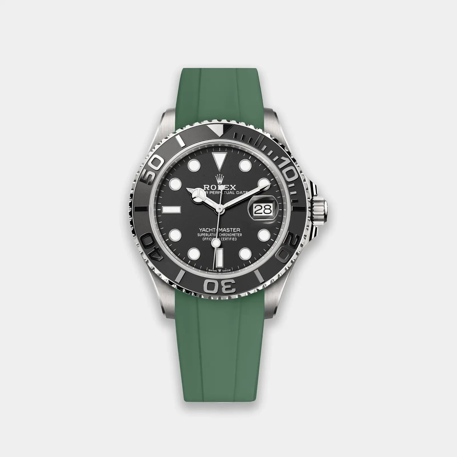 FKM Rubber Strap For Rolex Yacht-Master (GWS Buckle Fitment) - Green Geneva Watch Straps
