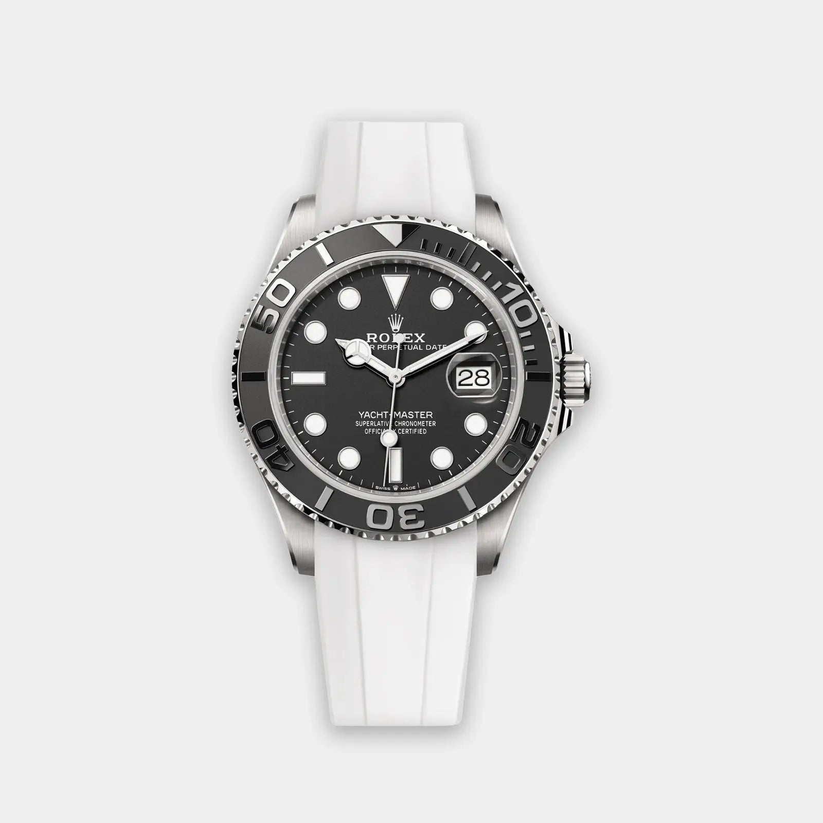 FKM Rubber Strap For Rolex Yacht-Master (GWS Buckle Fitment) - White Geneva Watch Straps