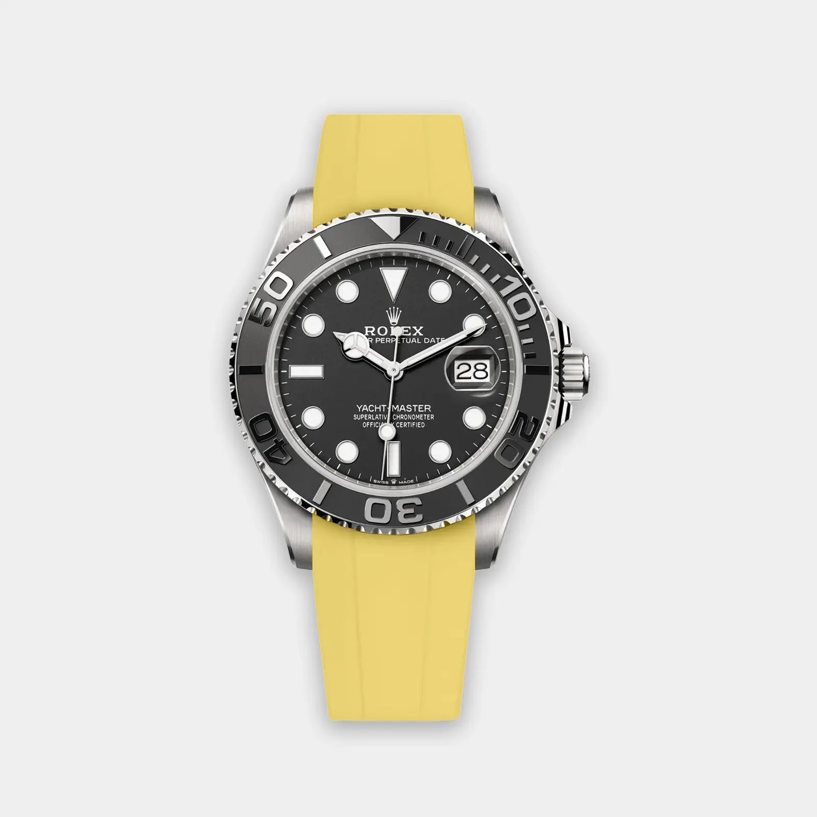 FKM Rubber Strap For Rolex Yacht-Master (GWS Buckle Fitment) - Yellow Geneva Watch Straps