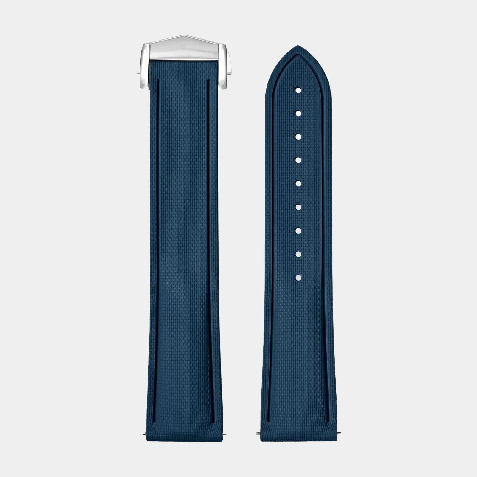 20mm Sailcloth FKM Rubber Strap - Navy Geneva Watch Straps
