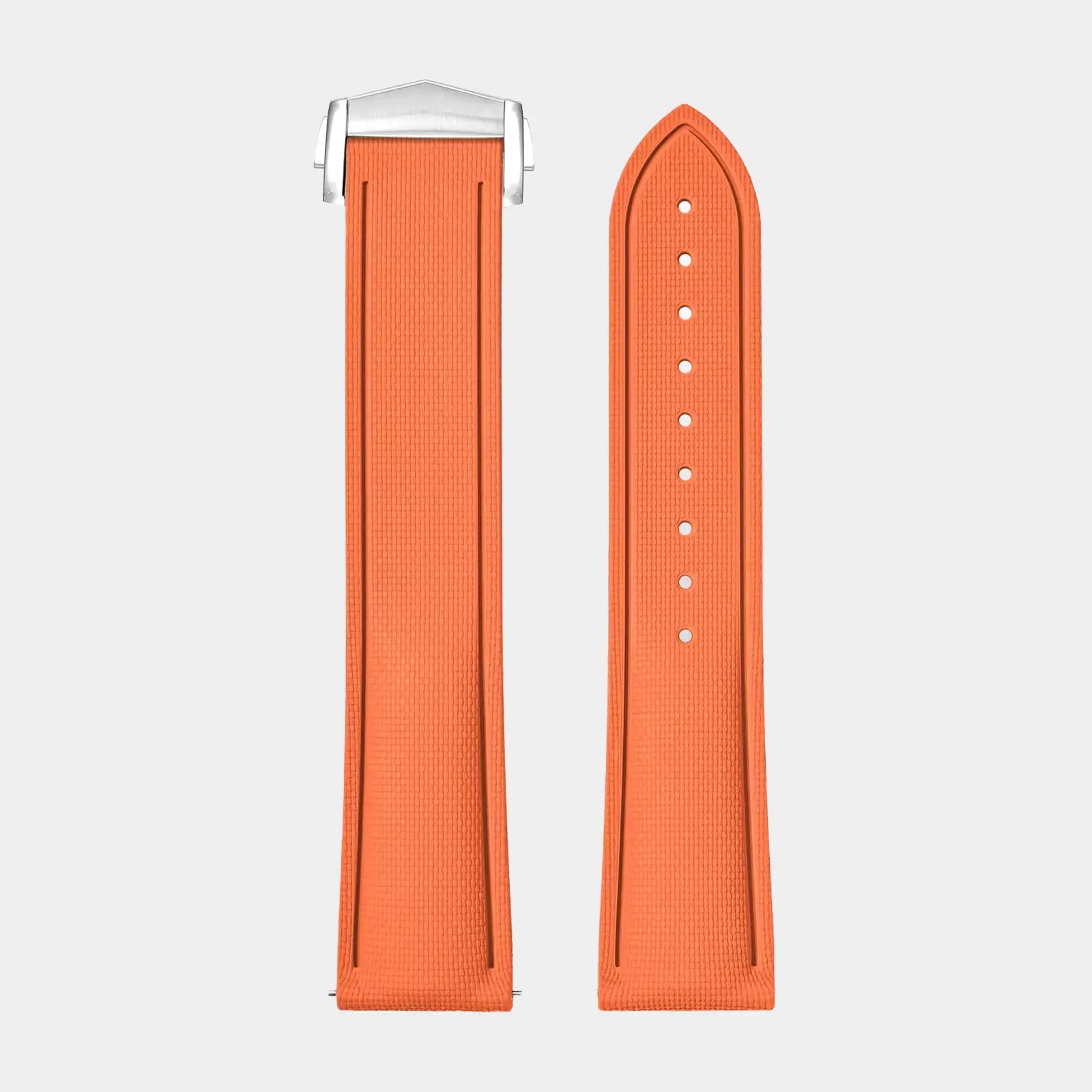 20mm Sailcloth FKM Rubber Strap - Orange Geneva Watch Straps