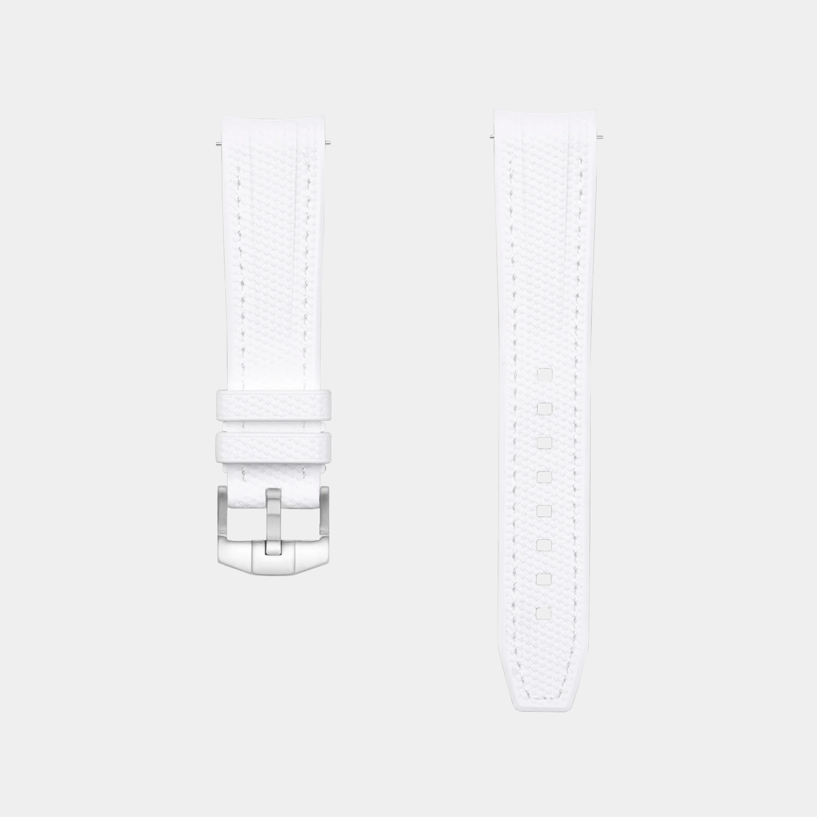 Rubber Watch Strap For Swatch X Omega Moonswatch - White Weaved