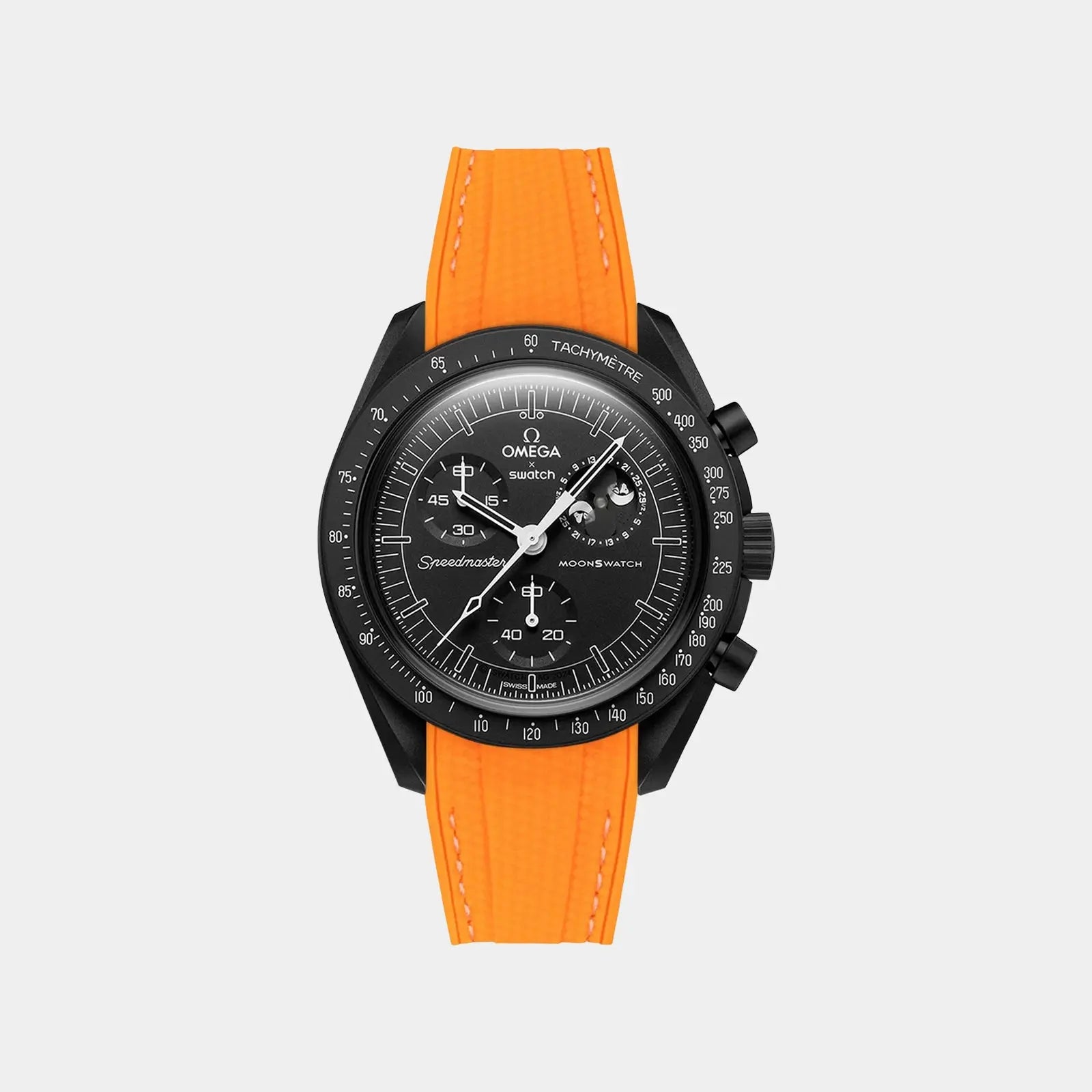 FKM Rubber Watch Strap For Swatch X Omega Moonswatch - Orange Geneva Watch Straps
