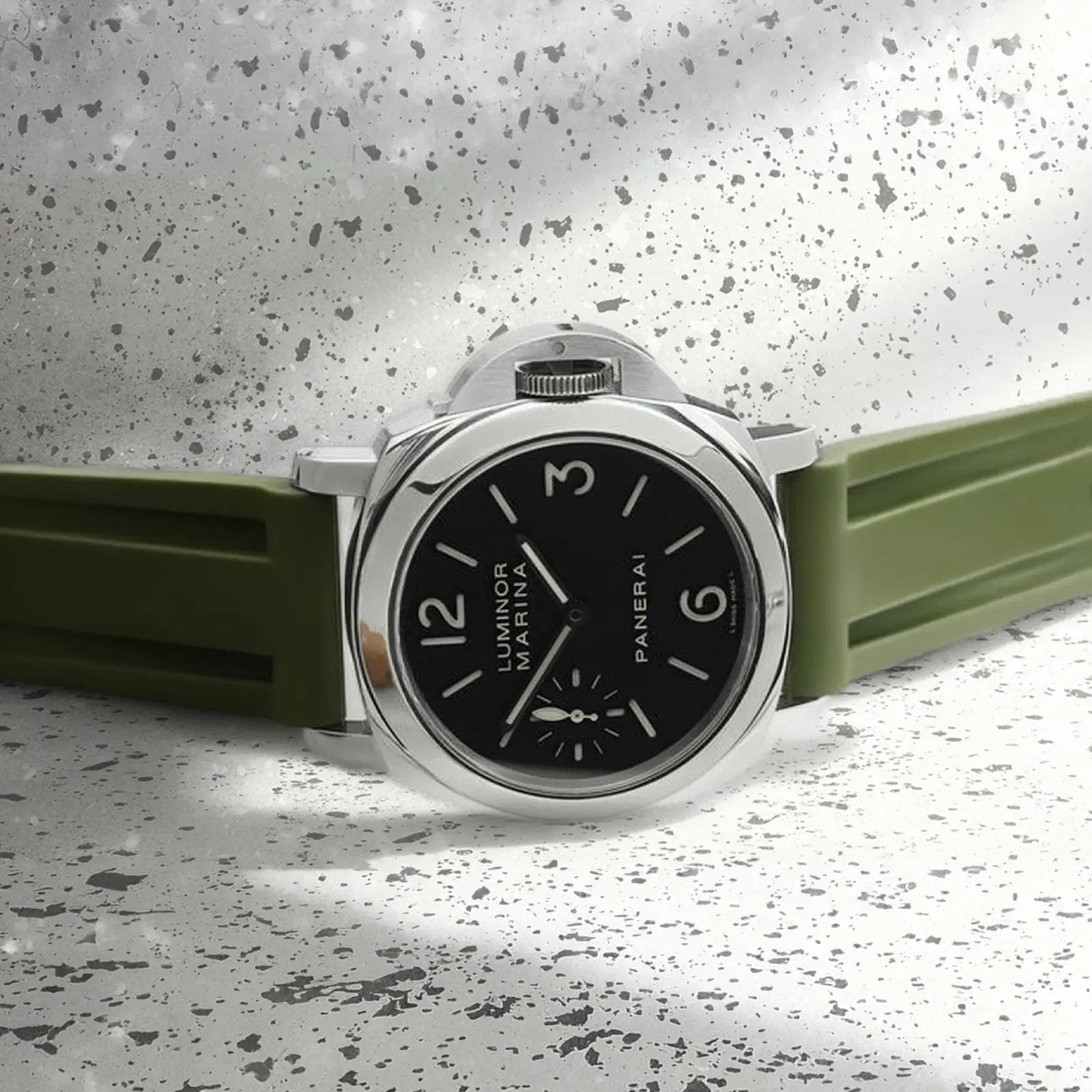 FKM Rubber Strap For Panerai Luminor 44 -  Forest Green