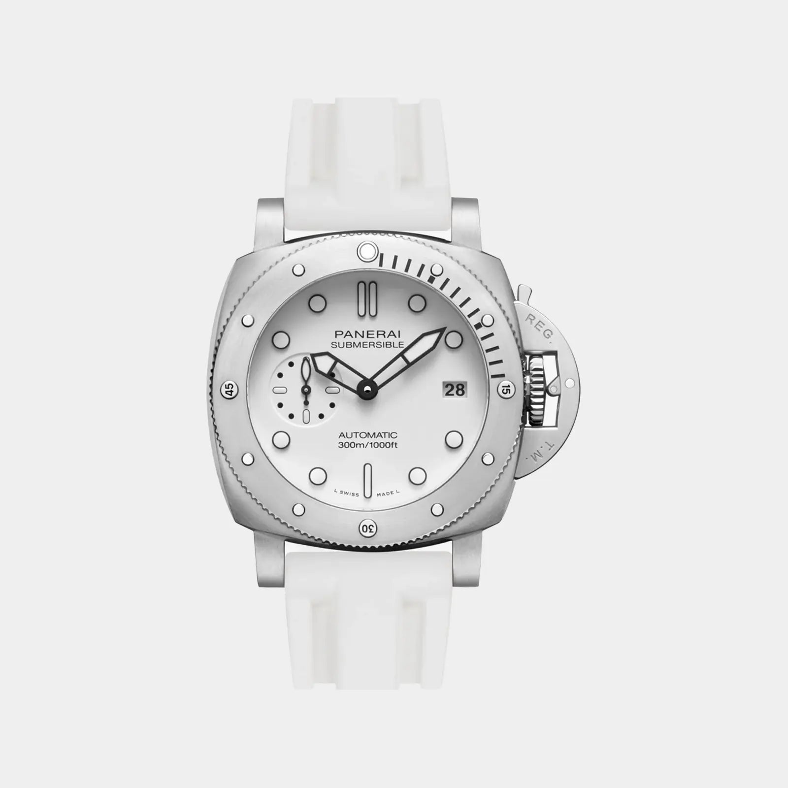 FKM Rubber Strap For Panerai Submersible 44 -  White