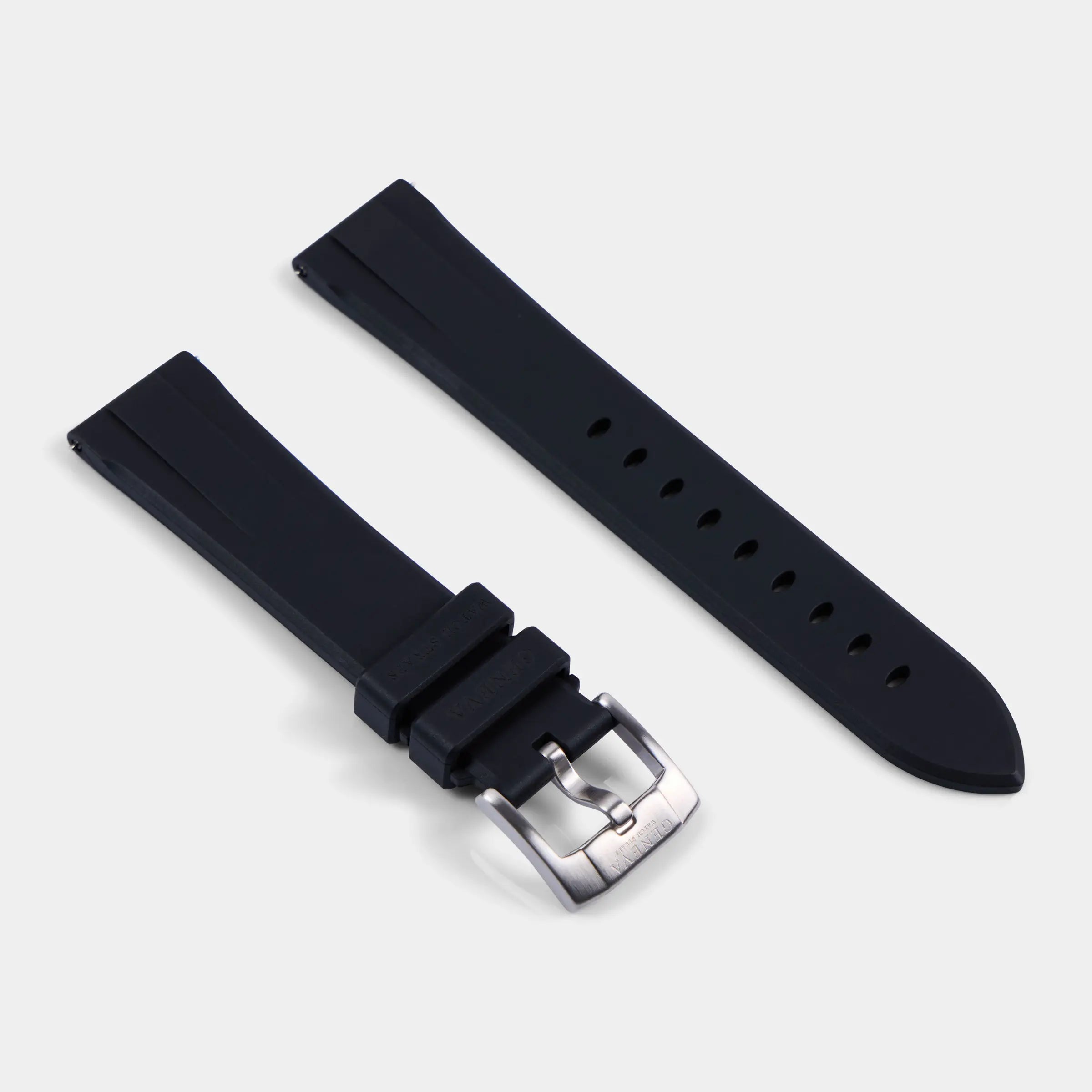FKM Rubber Universal Strap For Rolex Datejust 36 - Black Geneva Watch Straps