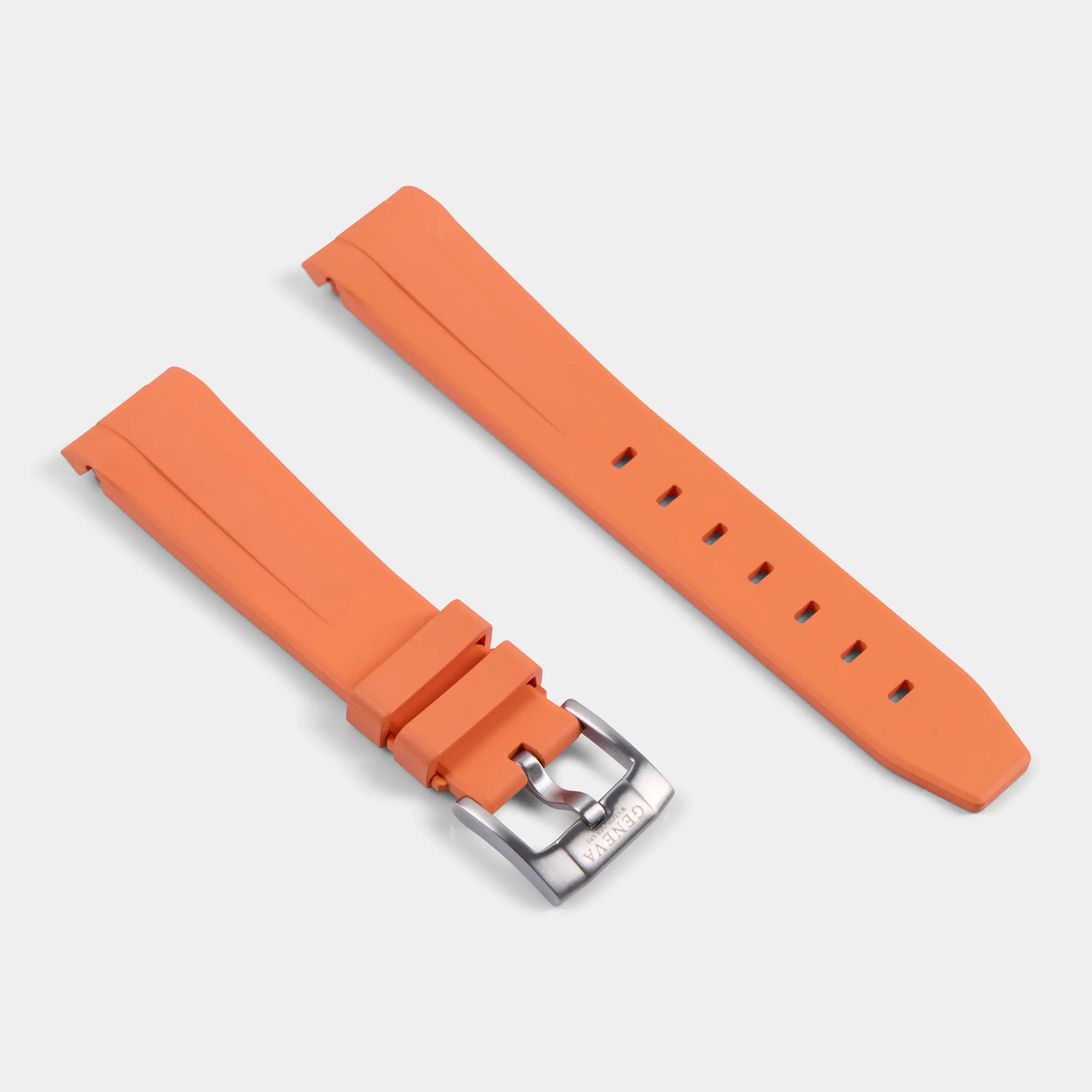 FKM Rubber Strap For Rolex Daytona On Bracelet (GWS Buckle Fitment) - Orange Geneva Watch Straps