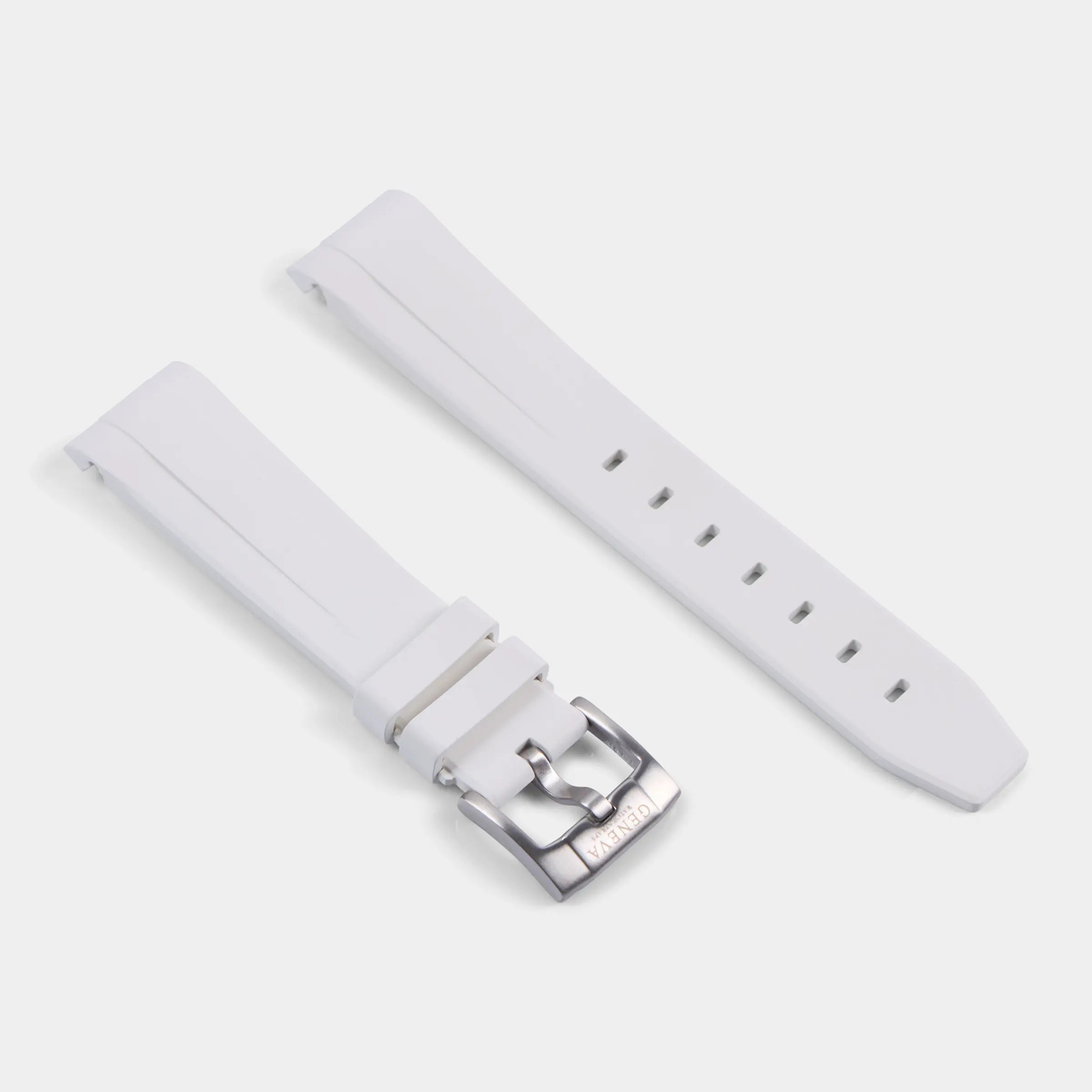 FKM Rubber Strap For Rolex Daytona On Bracelet (GWS Buckle Fitment) - White Geneva Watch Straps