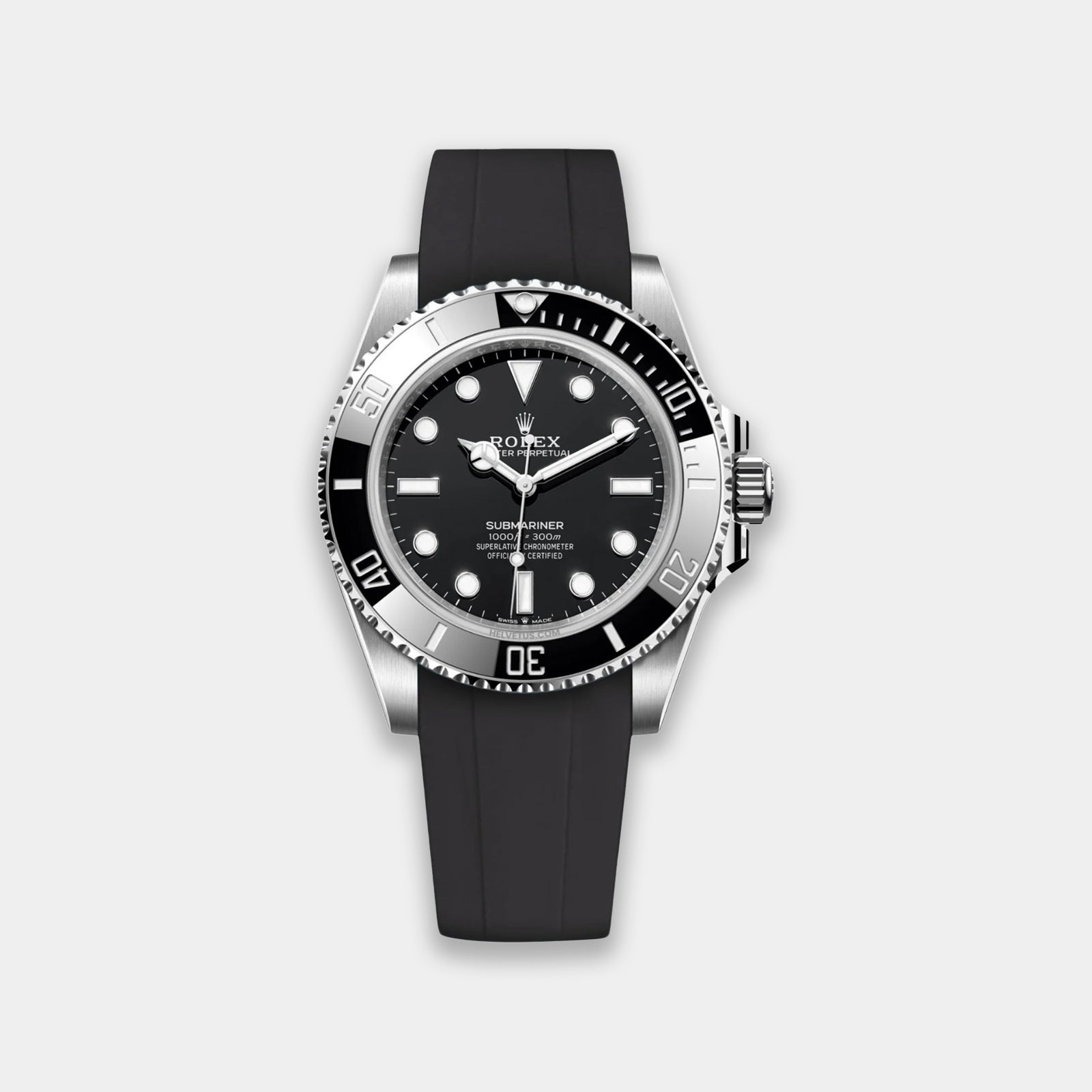FKM Rubber Strap For Rolex Submariner 40 (Rolex Clasp Fitment) - Black