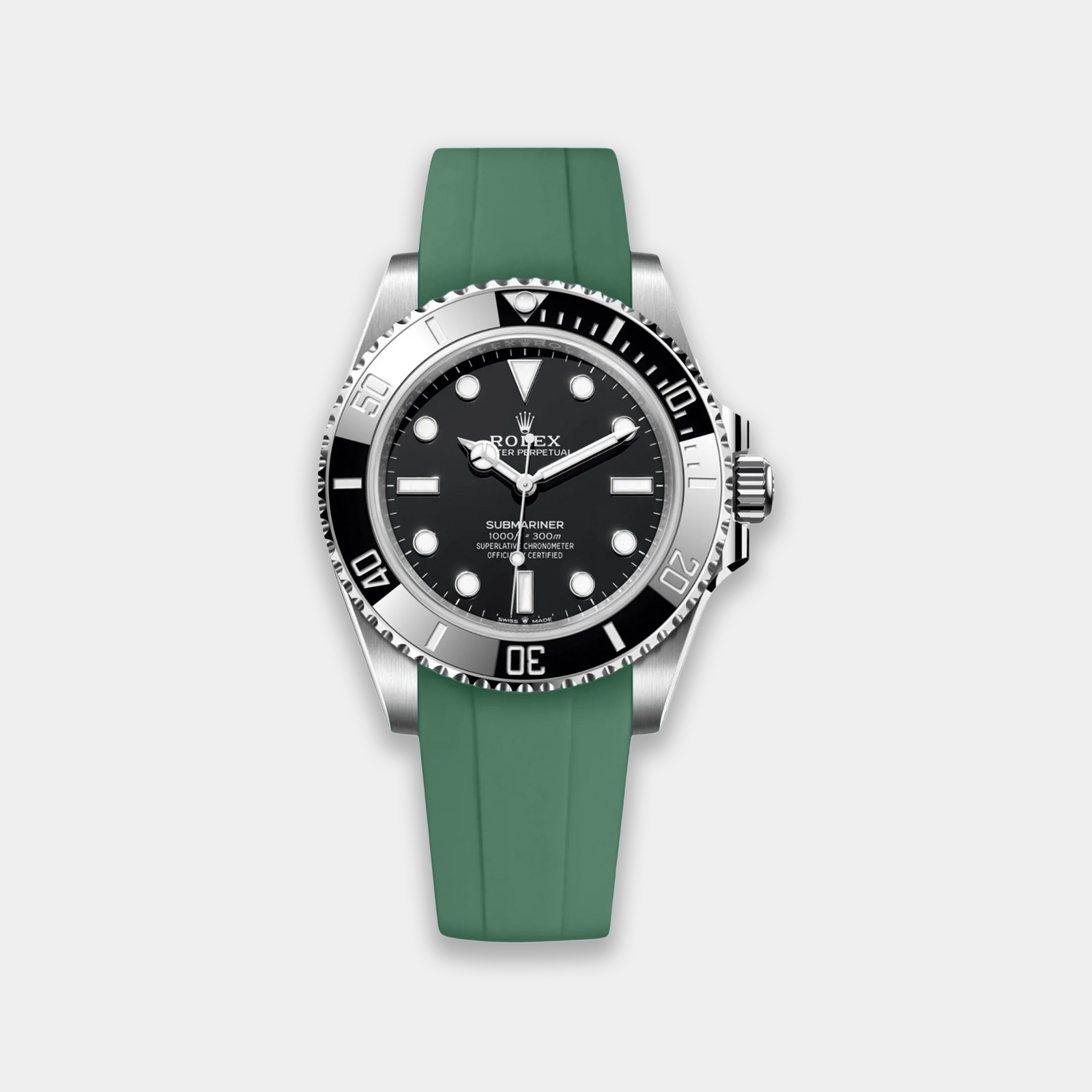 FKM Rubber Strap For Rolex Submariner 40 (GWS Buckle Fitment) - Green