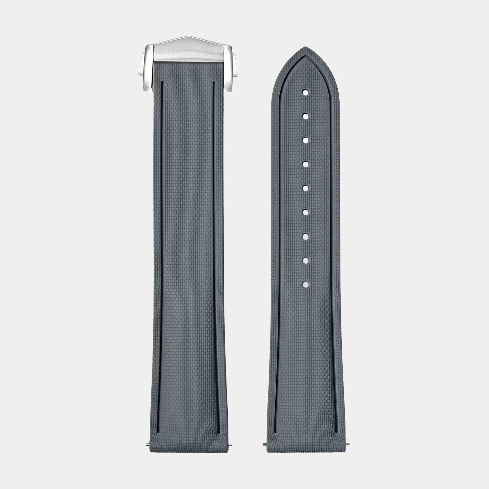 20mm Sailcloth FKM Rubber Strap - Grey
