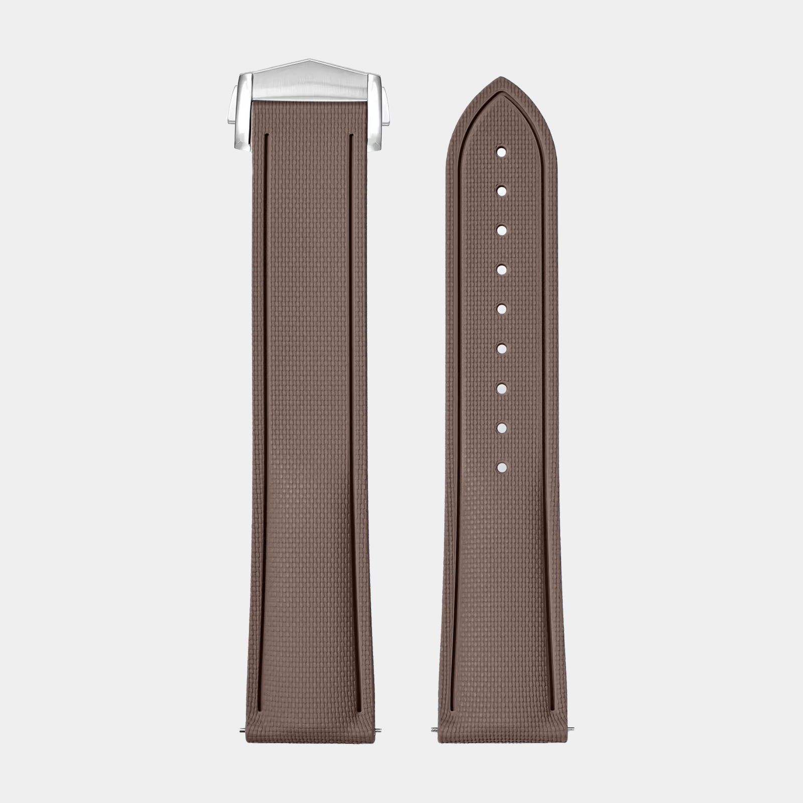 20mm Sailcloth FKM Rubber Strap - Brown